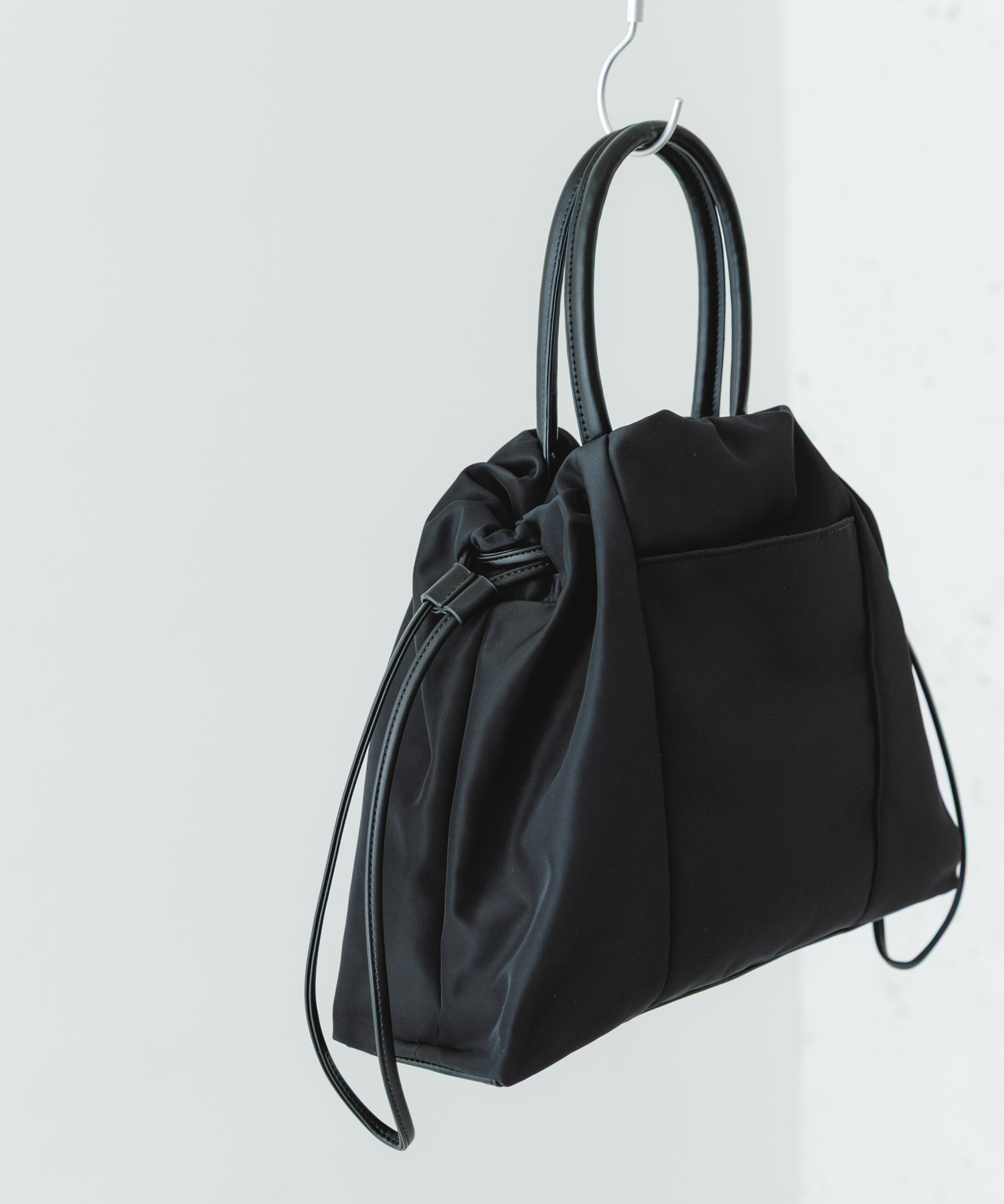 ショルダー付撥水ミニキンチャクバッグ BLACK one