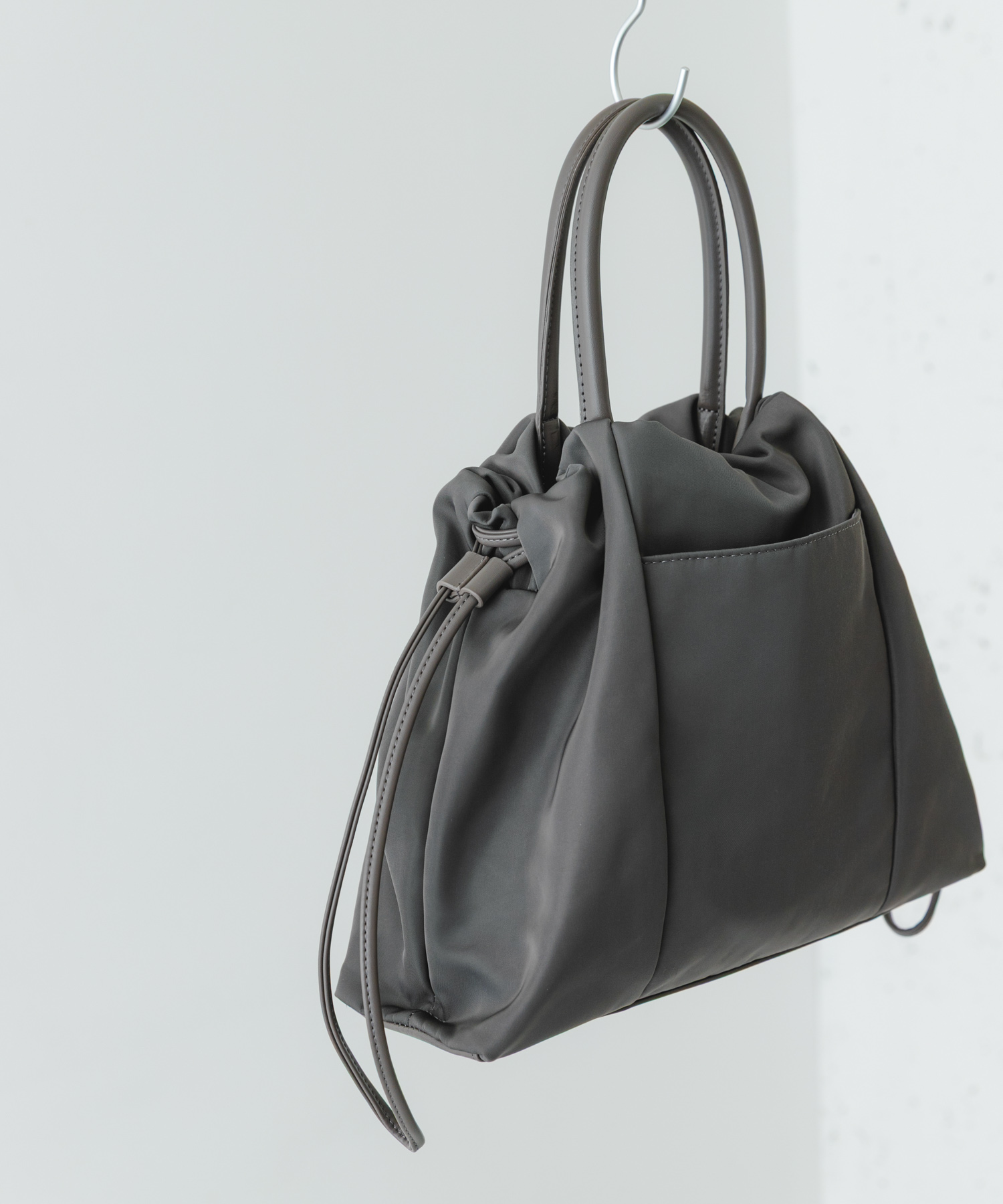 ショルダー付撥水ミニキンチャクバッグ GRAY one