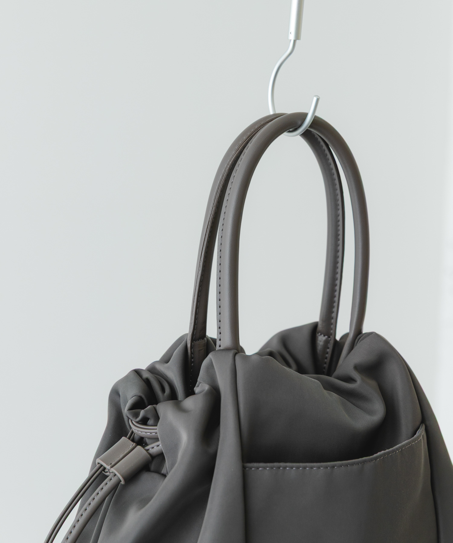 ショルダー付撥水ミニキンチャクバッグ GRAY one