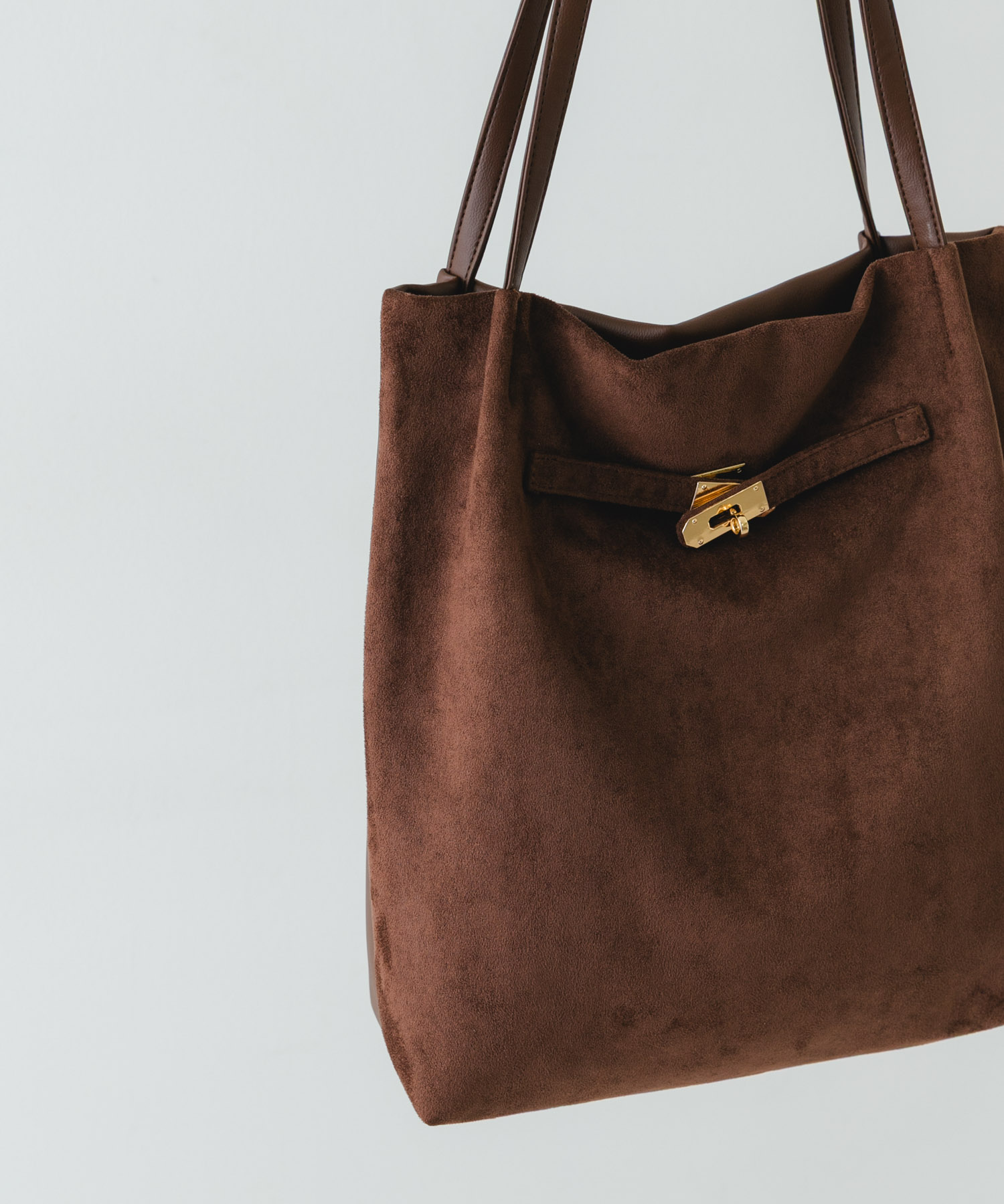 スエードライクトートバッグ DARK BROWN one