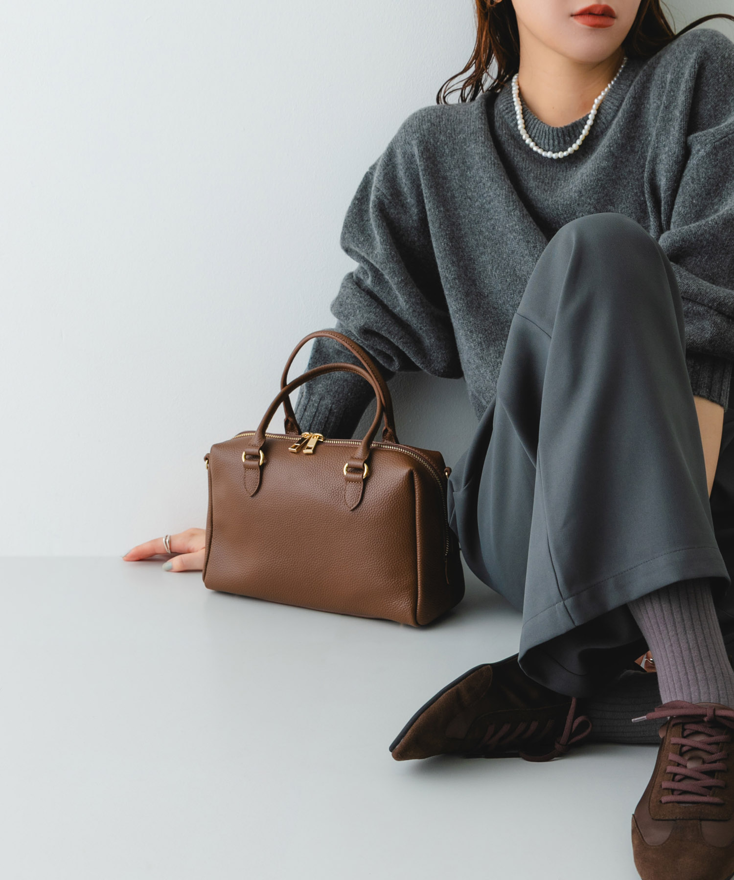 レザーボストンバッグ BROWN one