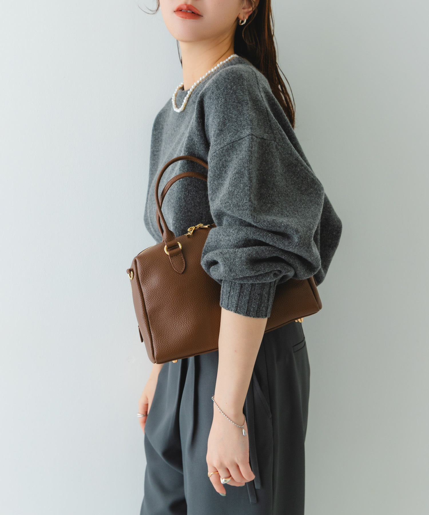 レザーボストンバッグ BROWN one