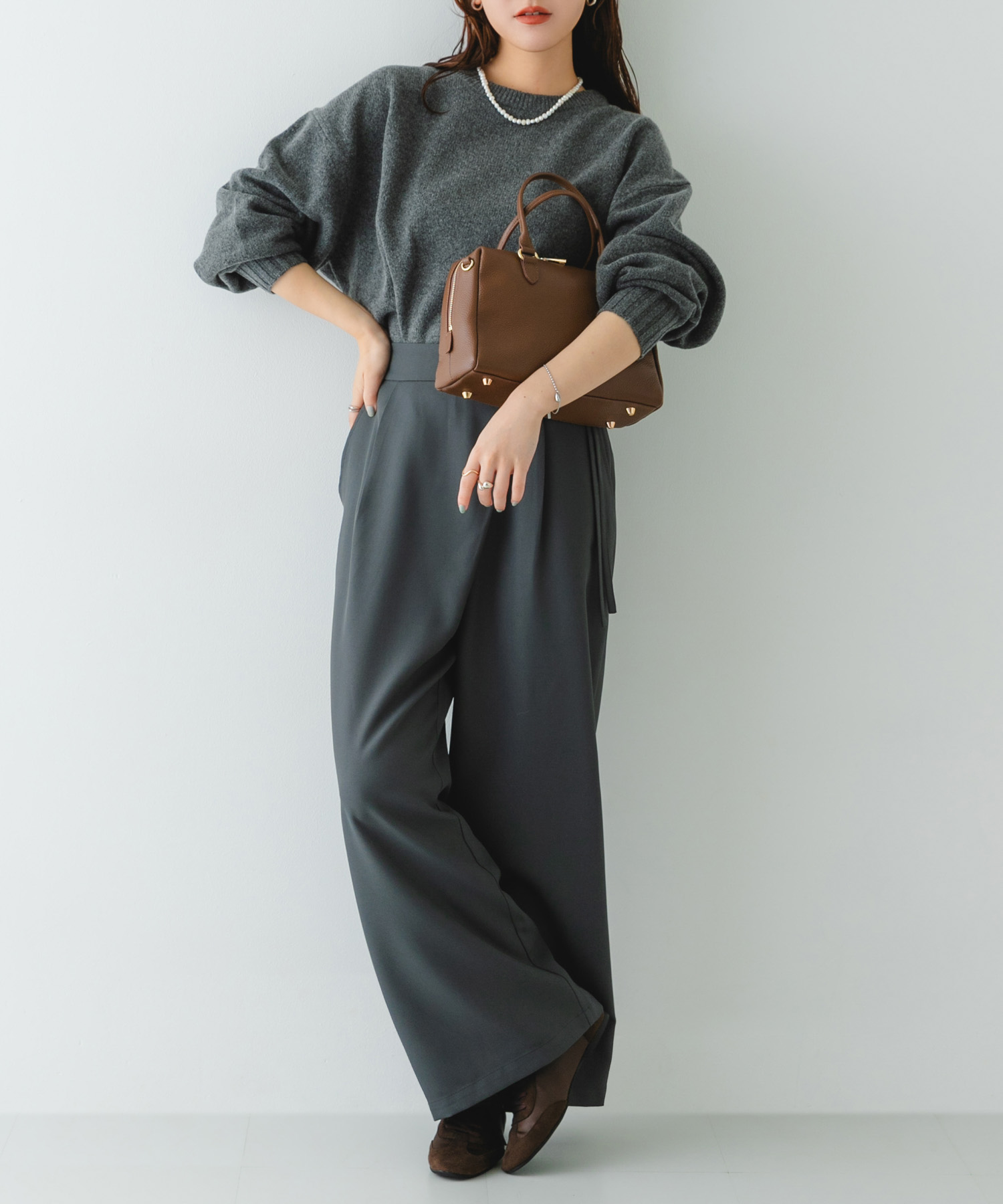 レザーボストンバッグ BROWN one