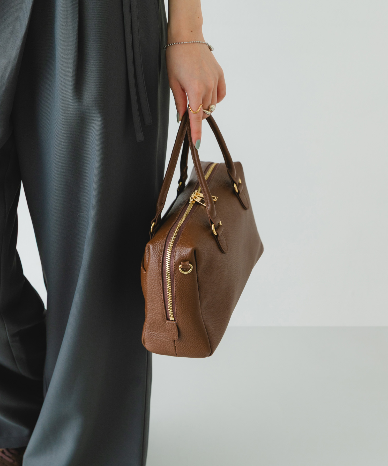 レザーボストンバッグ BROWN one