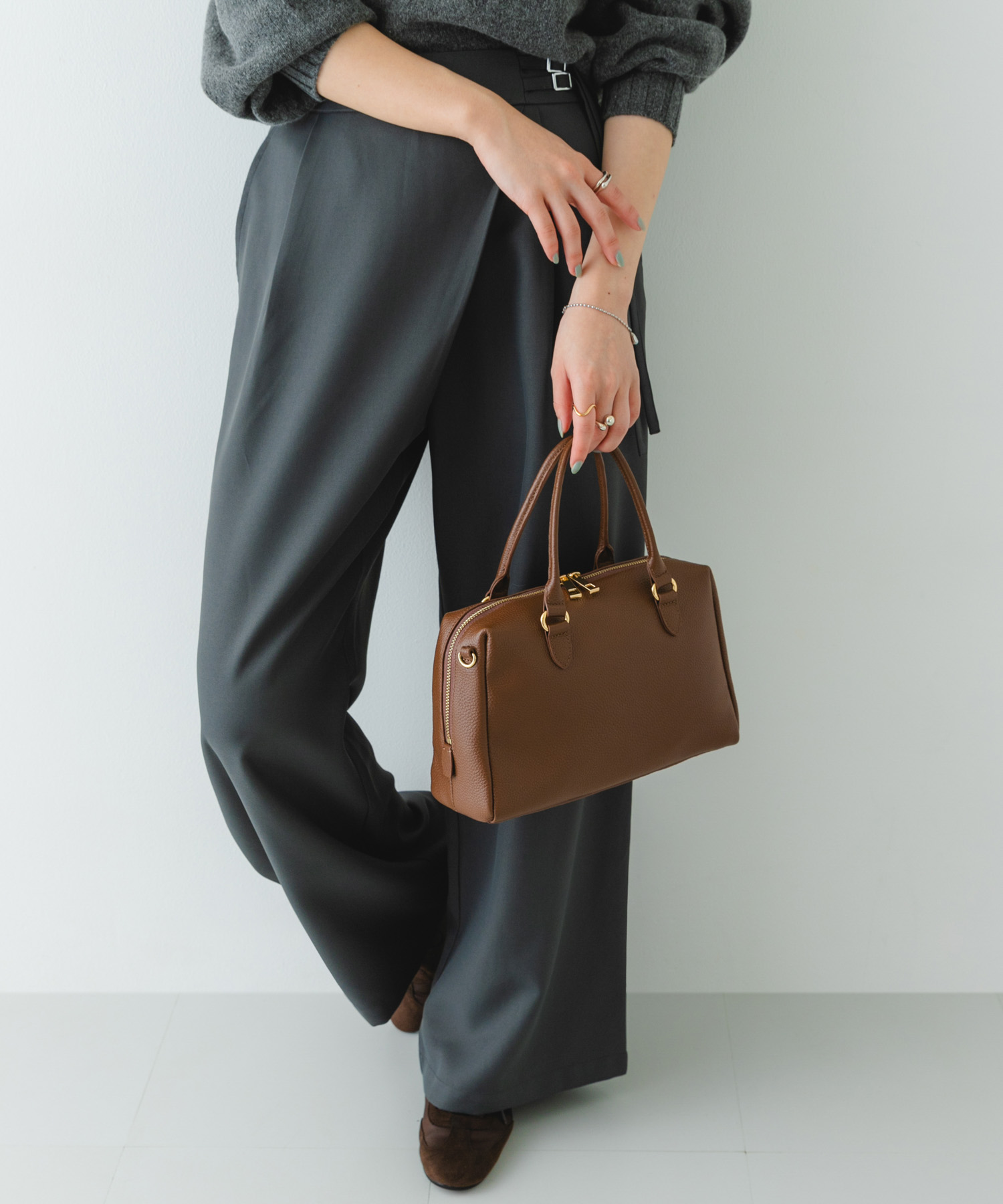 レザーボストンバッグ BROWN one