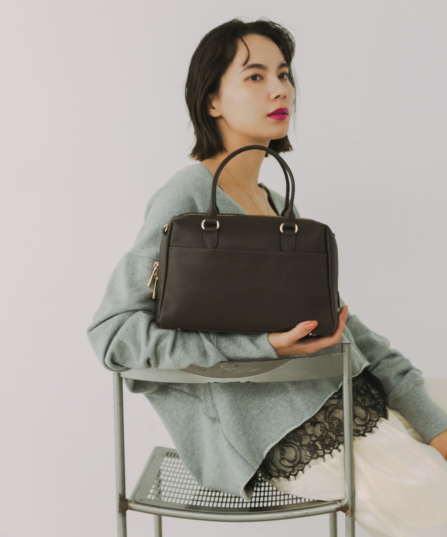 『Mサイズ』レザーボストンバッグ