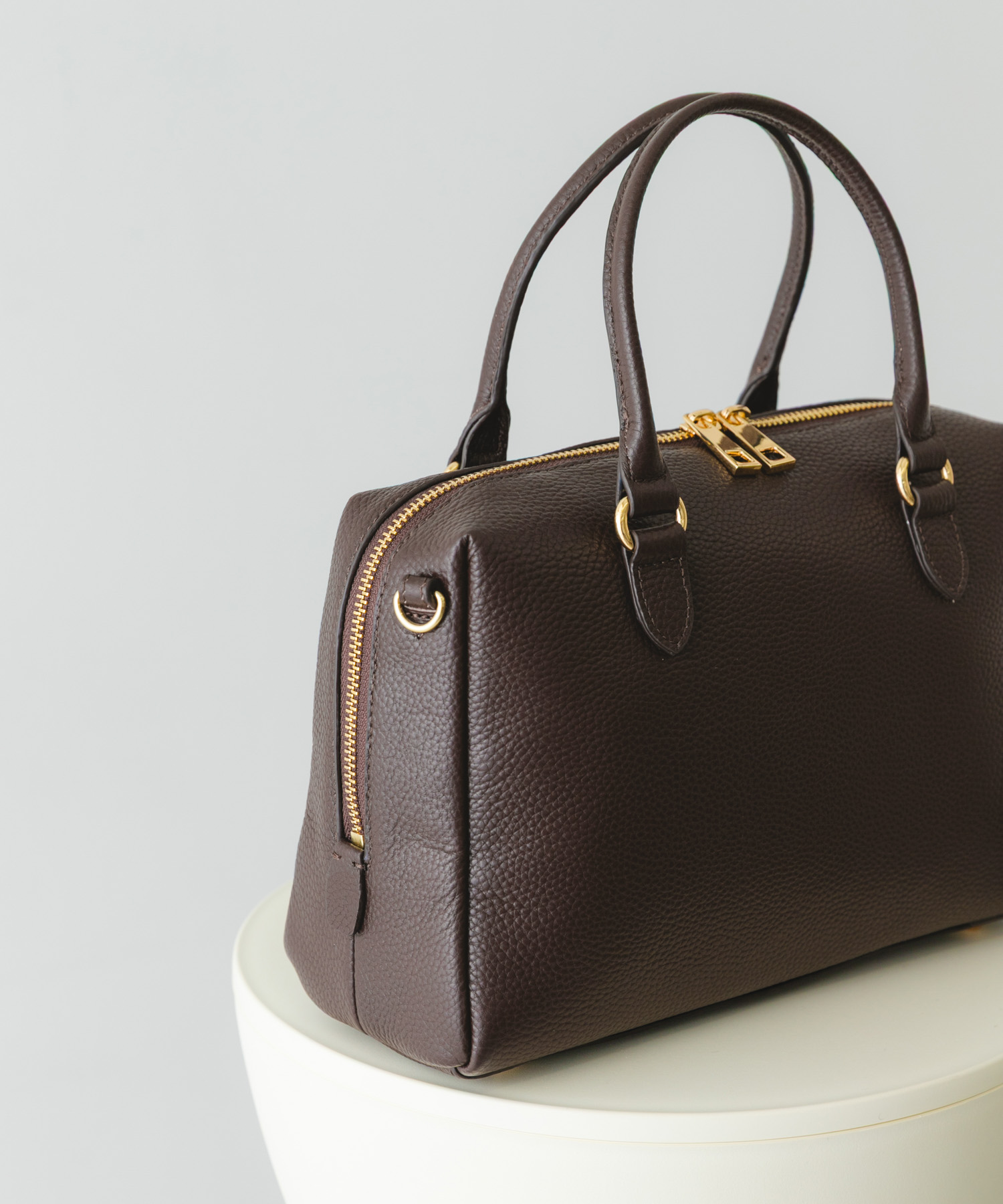 『Mサイズ』レザーボストンバッグ CHOCO one