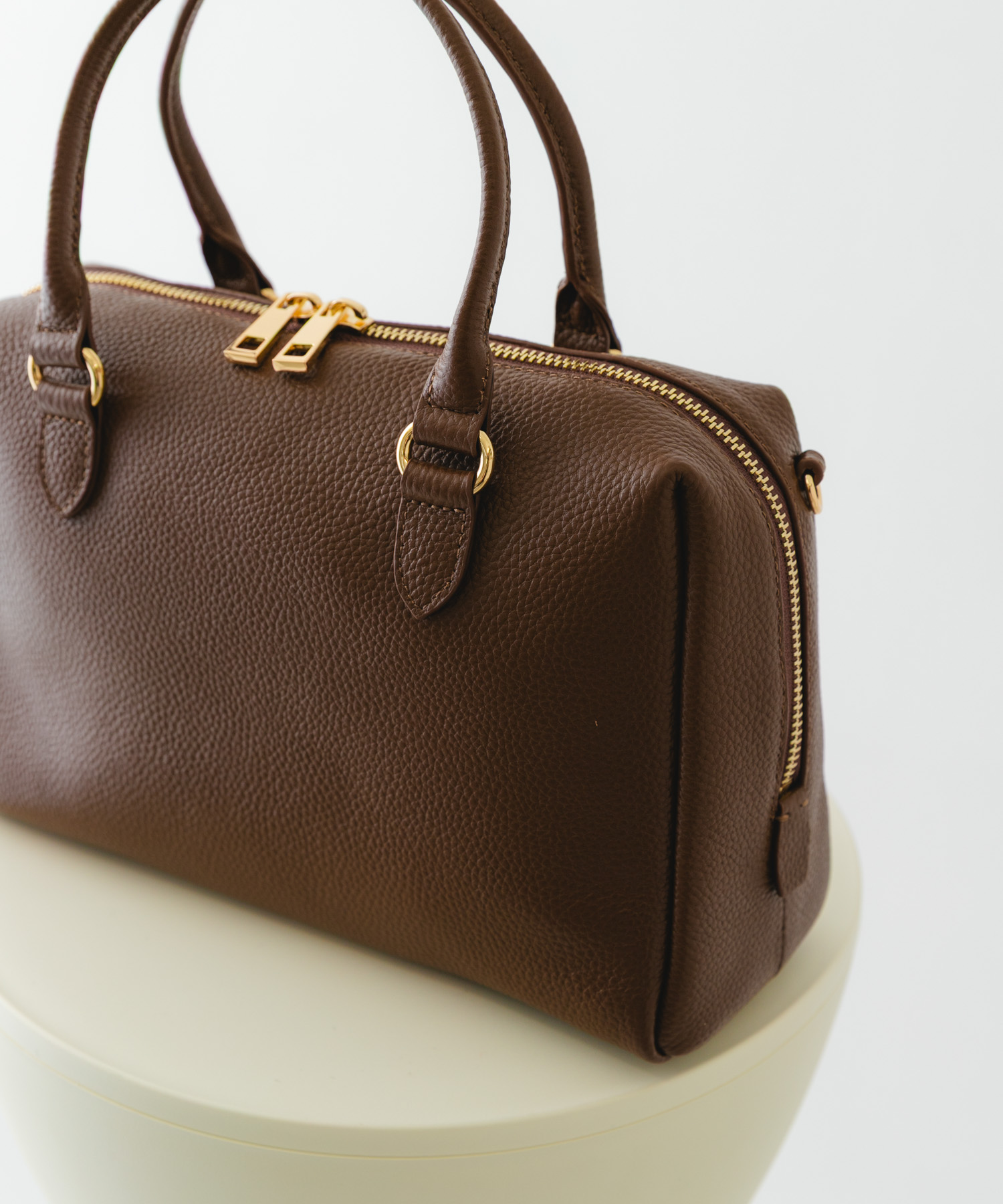 『Mサイズ』レザーボストンバッグ CHOCO one