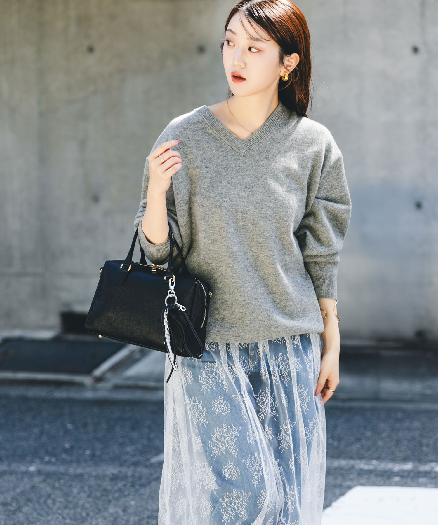 レザーボストンバッグ BLACK one