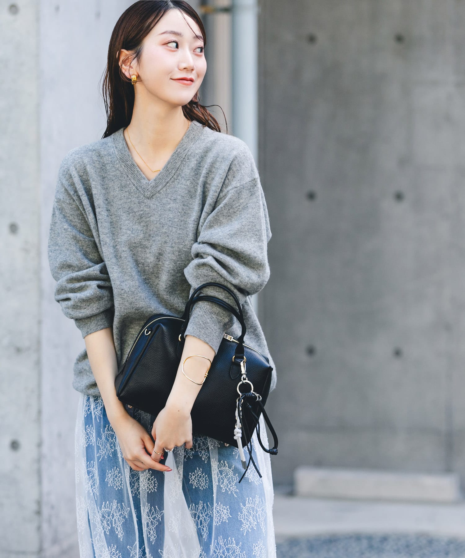 レザーボストンバッグ BLACK one