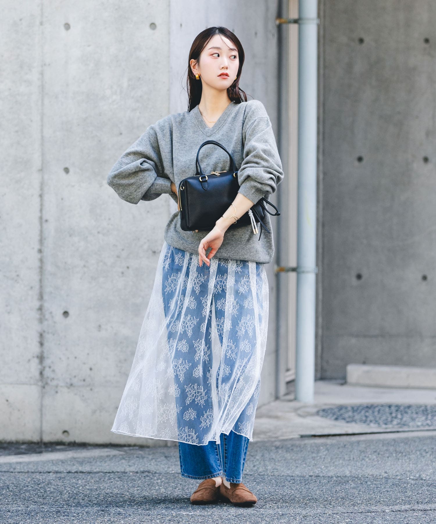 レザーボストンバッグ BLACK one