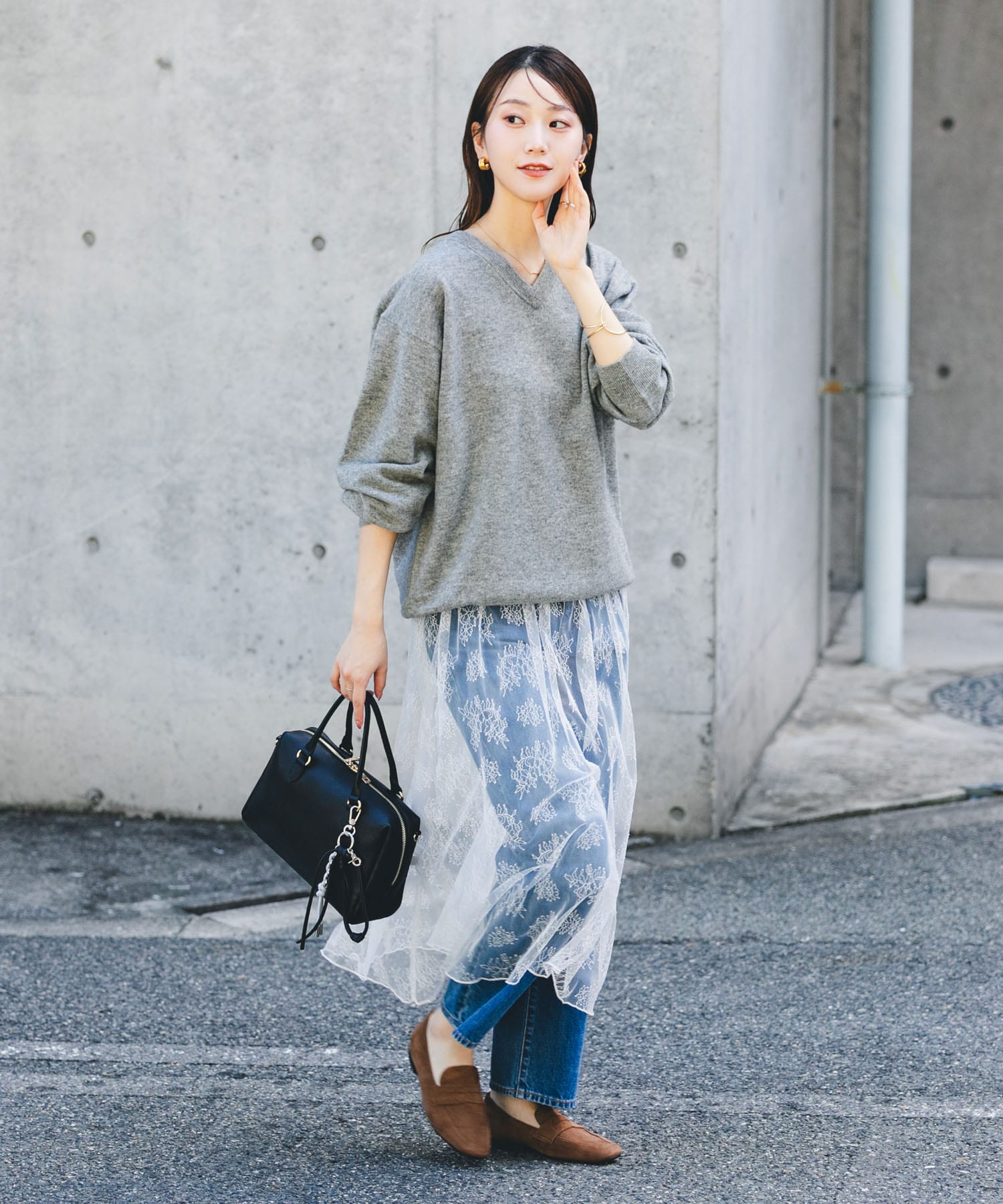 レザーボストンバッグ BLACK one