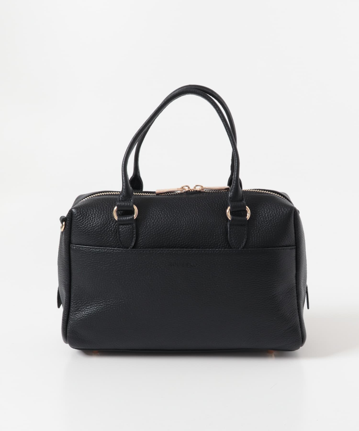 『Mサイズ』レザーボストンバッグ BLACK one