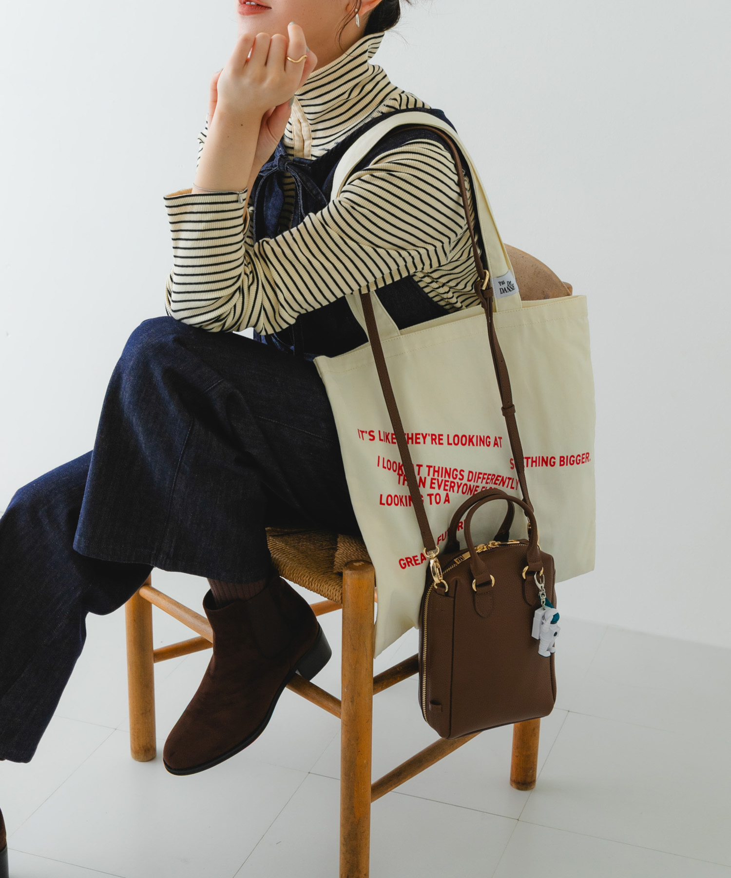 『縦型』レザーミニボストンバッグ BROWN one