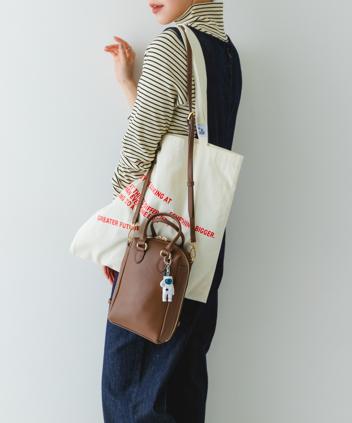 『縦型』レザーミニボストンバッグ BROWN one
