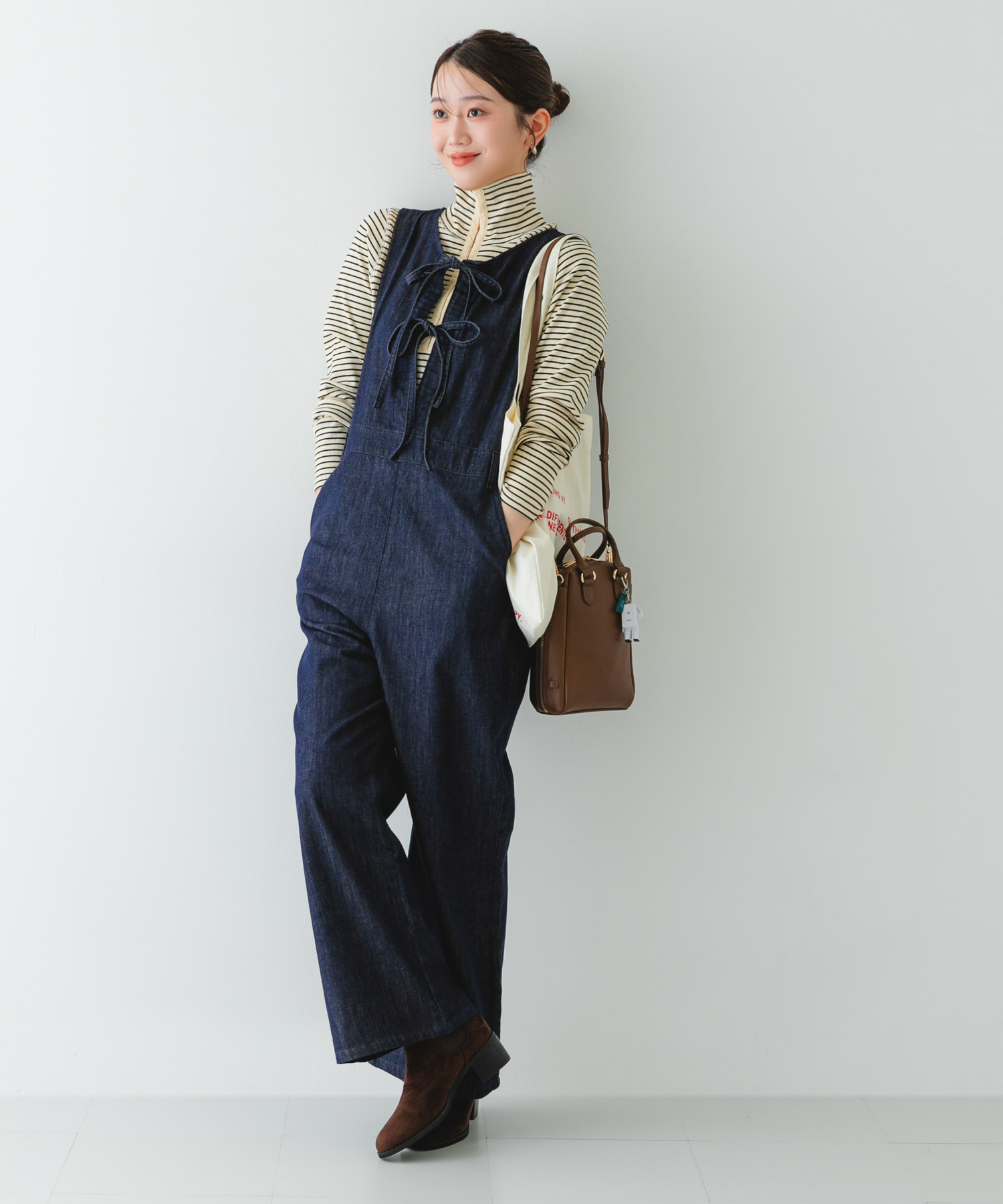 『縦型』レザーミニボストンバッグ BROWN one