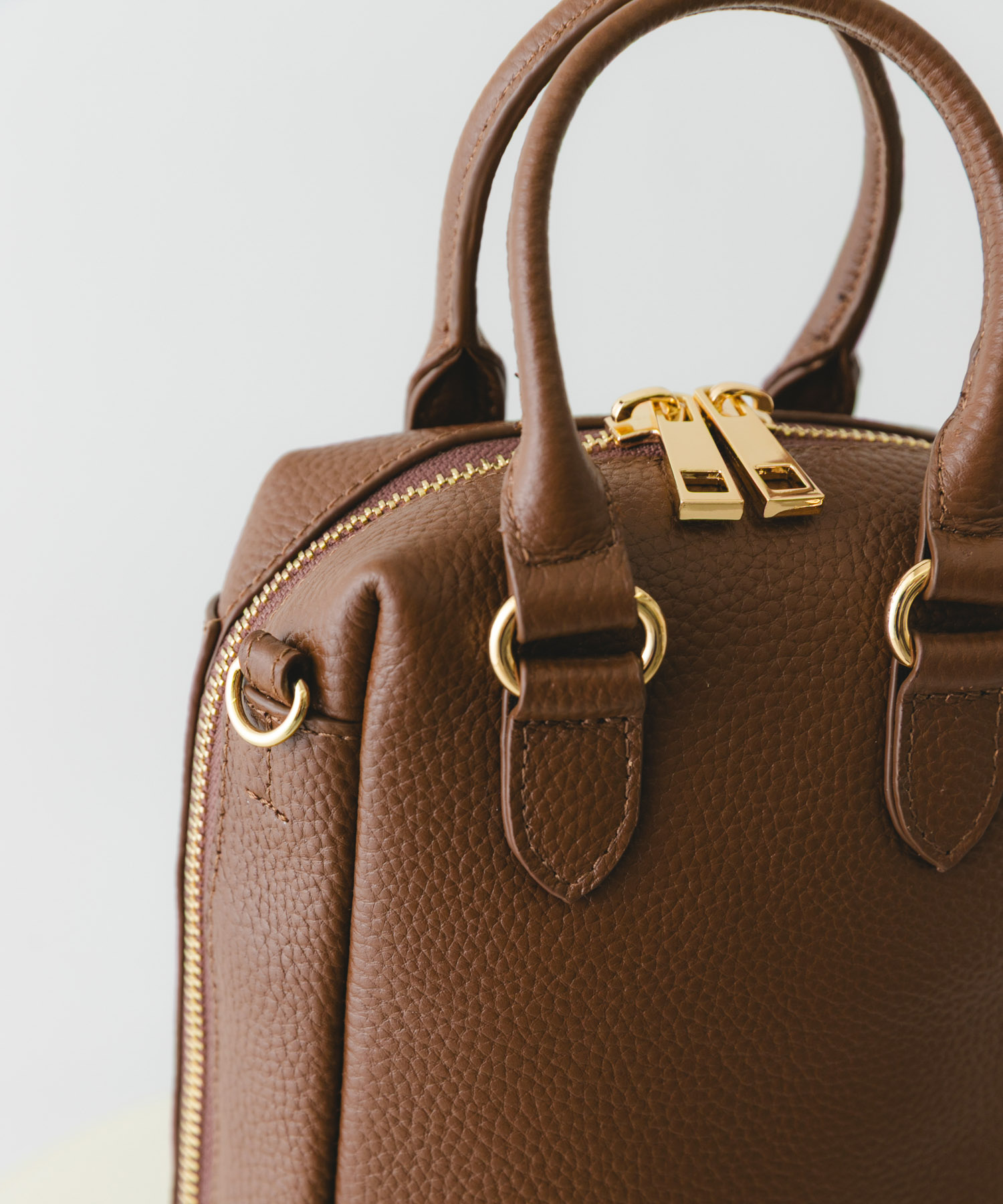 レザーミニボストンバッグ BROWN one