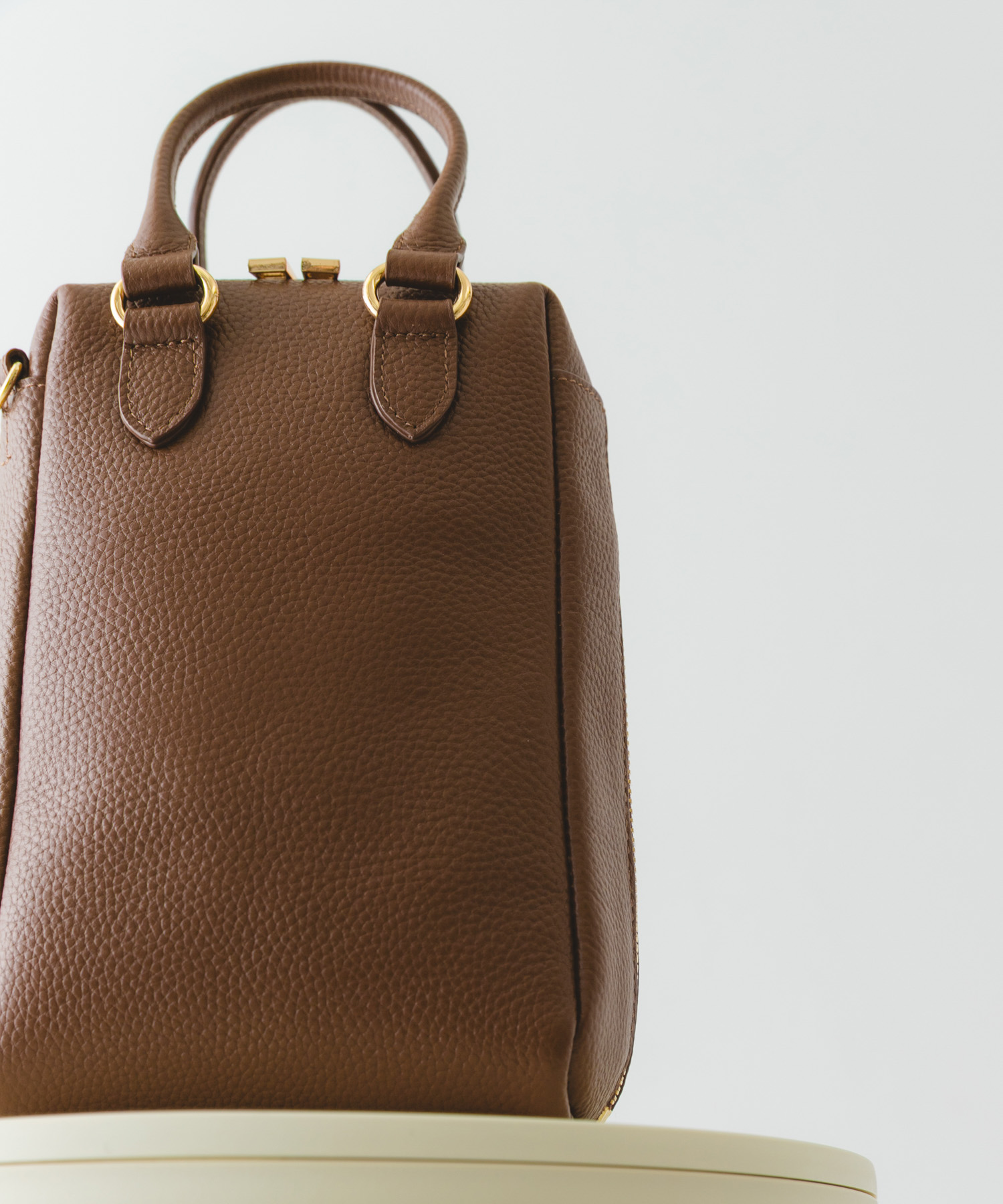 『縦型』レザーミニボストンバッグ BROWN one