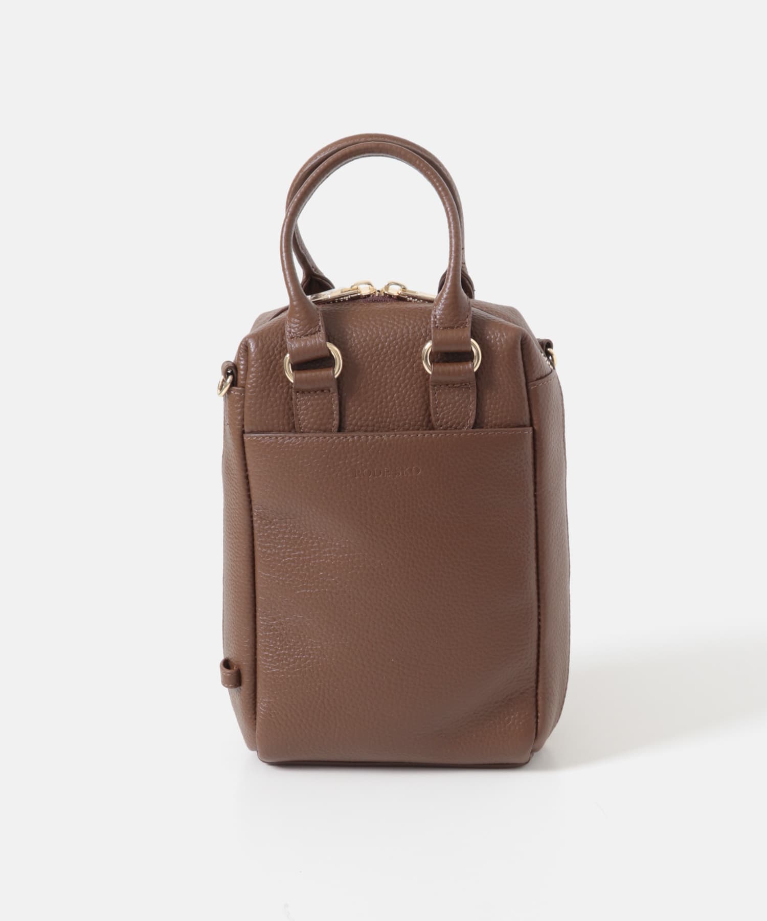 『縦型』レザーミニボストンバッグ BROWN one
