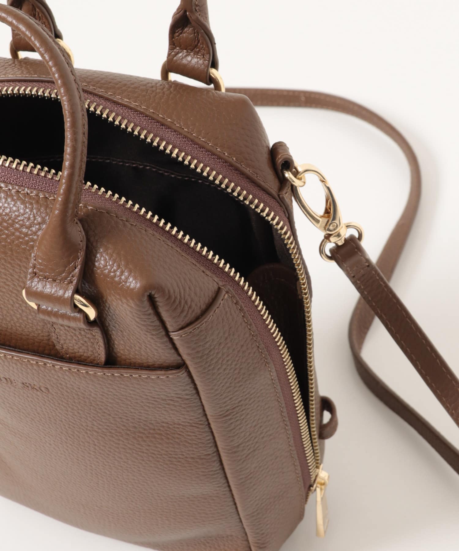 レザーミニボストンバッグ BROWN one