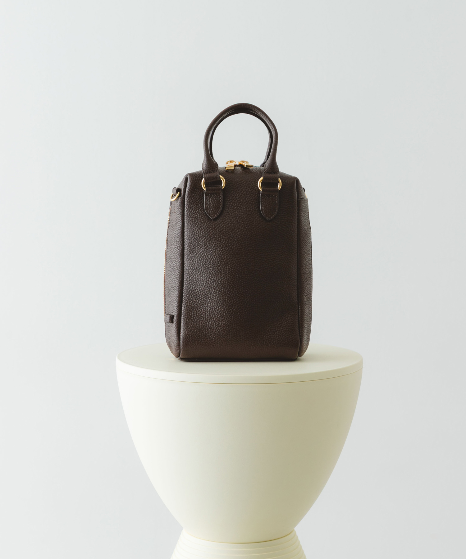 レザーミニボストンバッグ CHOCO one