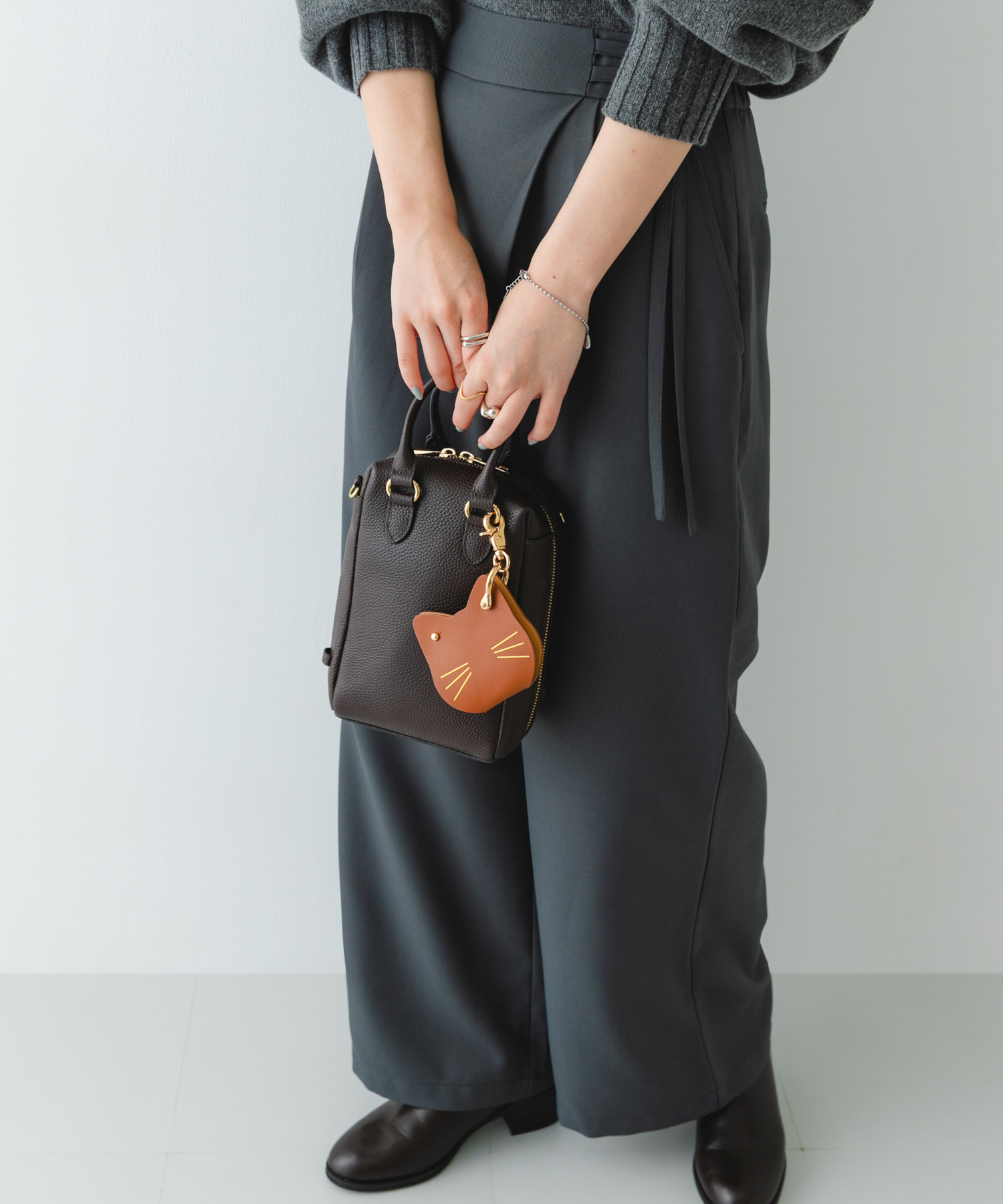 レザーミニボストンバッグ CHOCO one