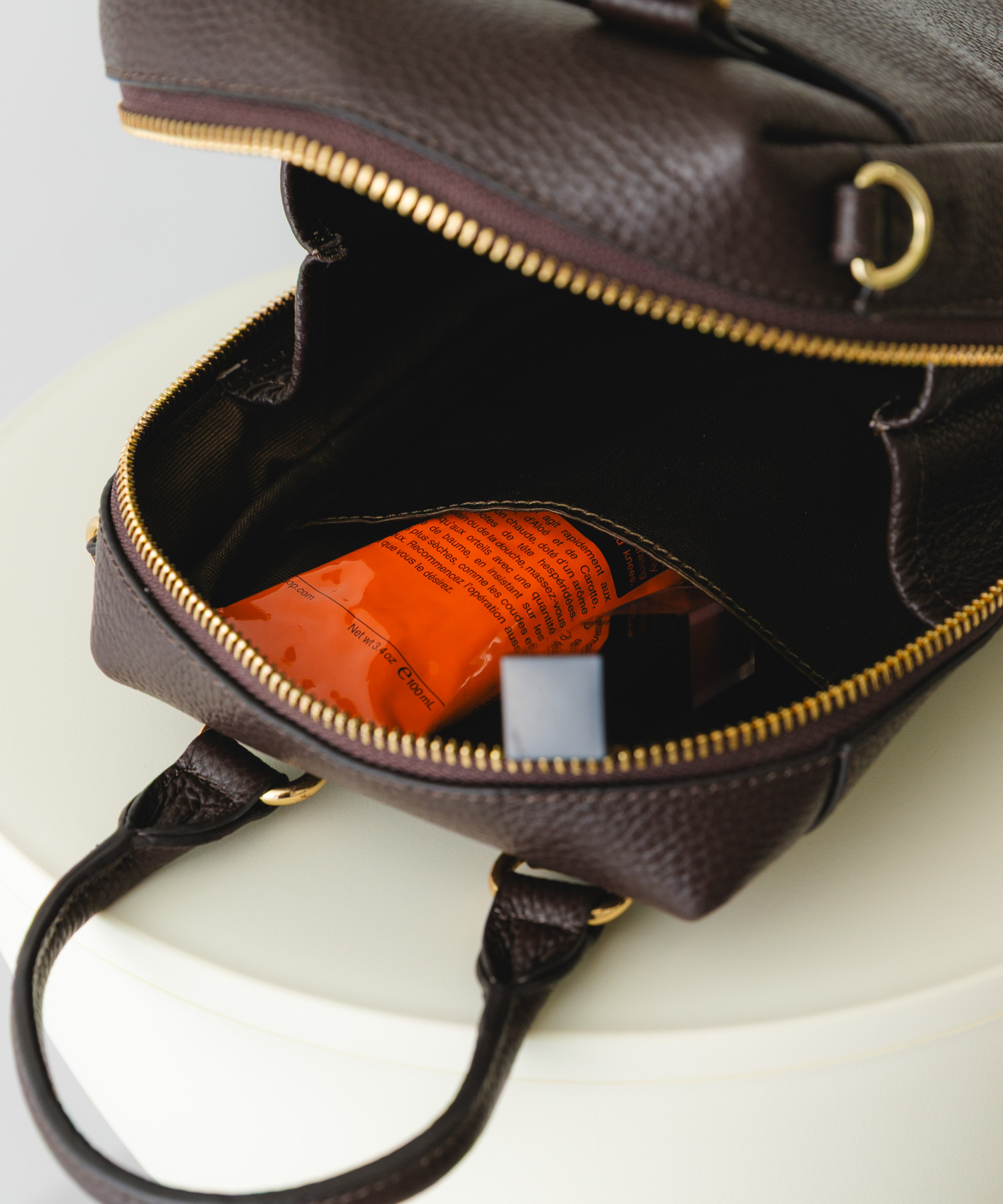 レザーミニボストンバッグ CHOCO one