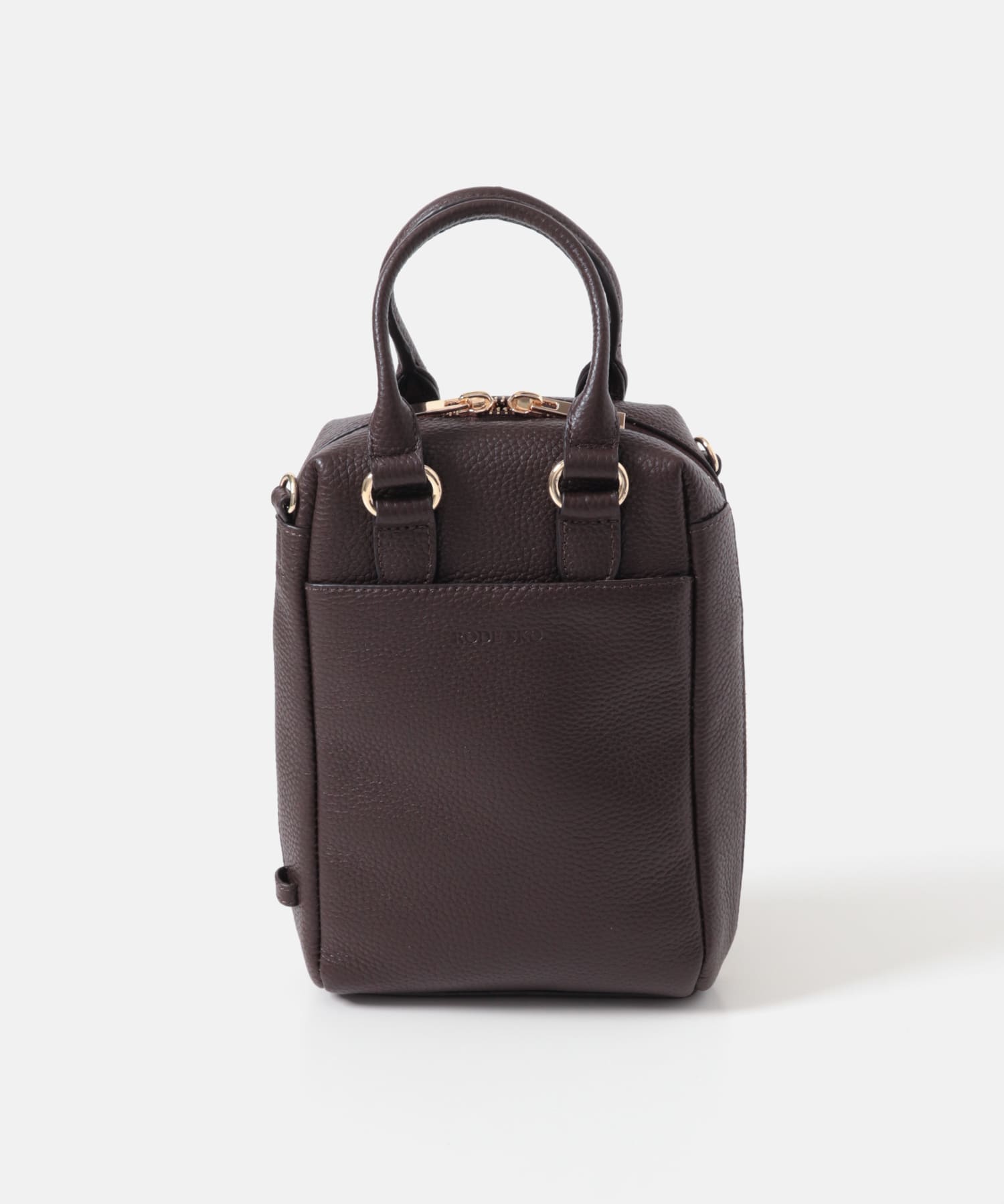 『縦型』レザーミニボストンバッグ CHOCO one