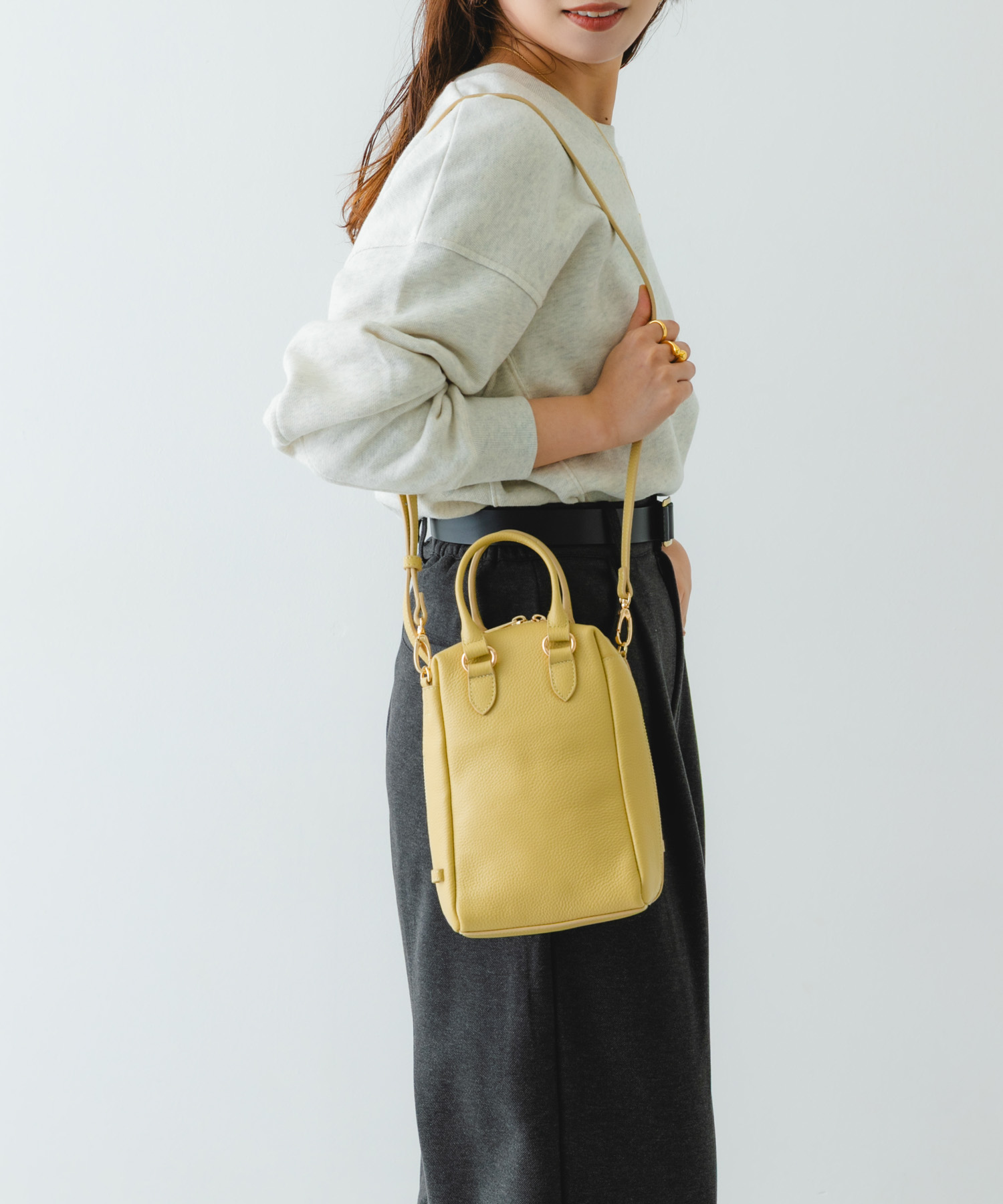 レザーミニボストンバッグ EGG one