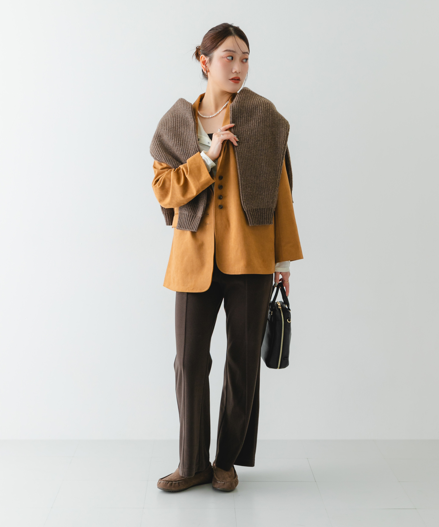 『縦型』レザーミニボストンバッグ BLACK one