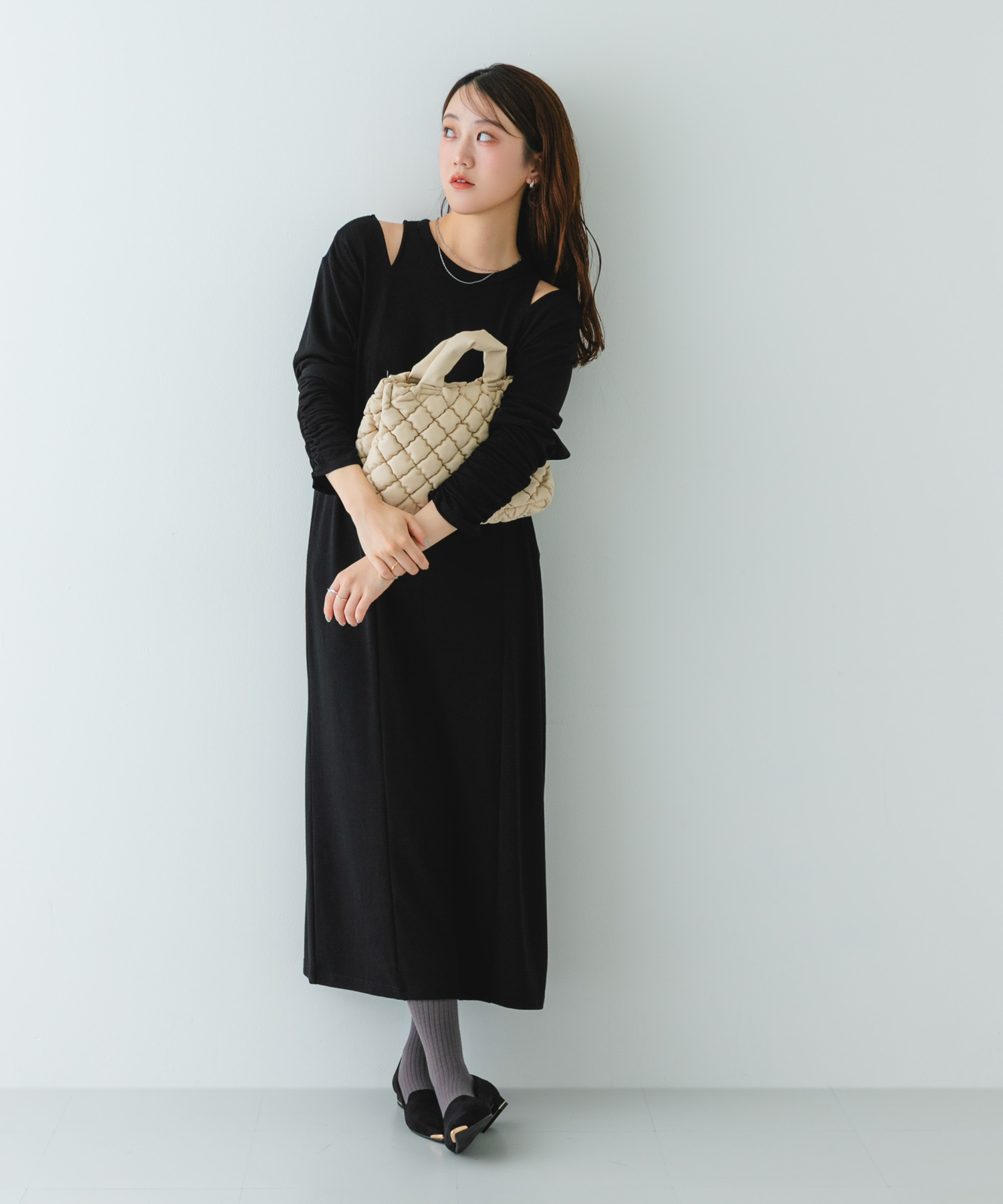 テープショルダーキルティングミニバッグ OFF one