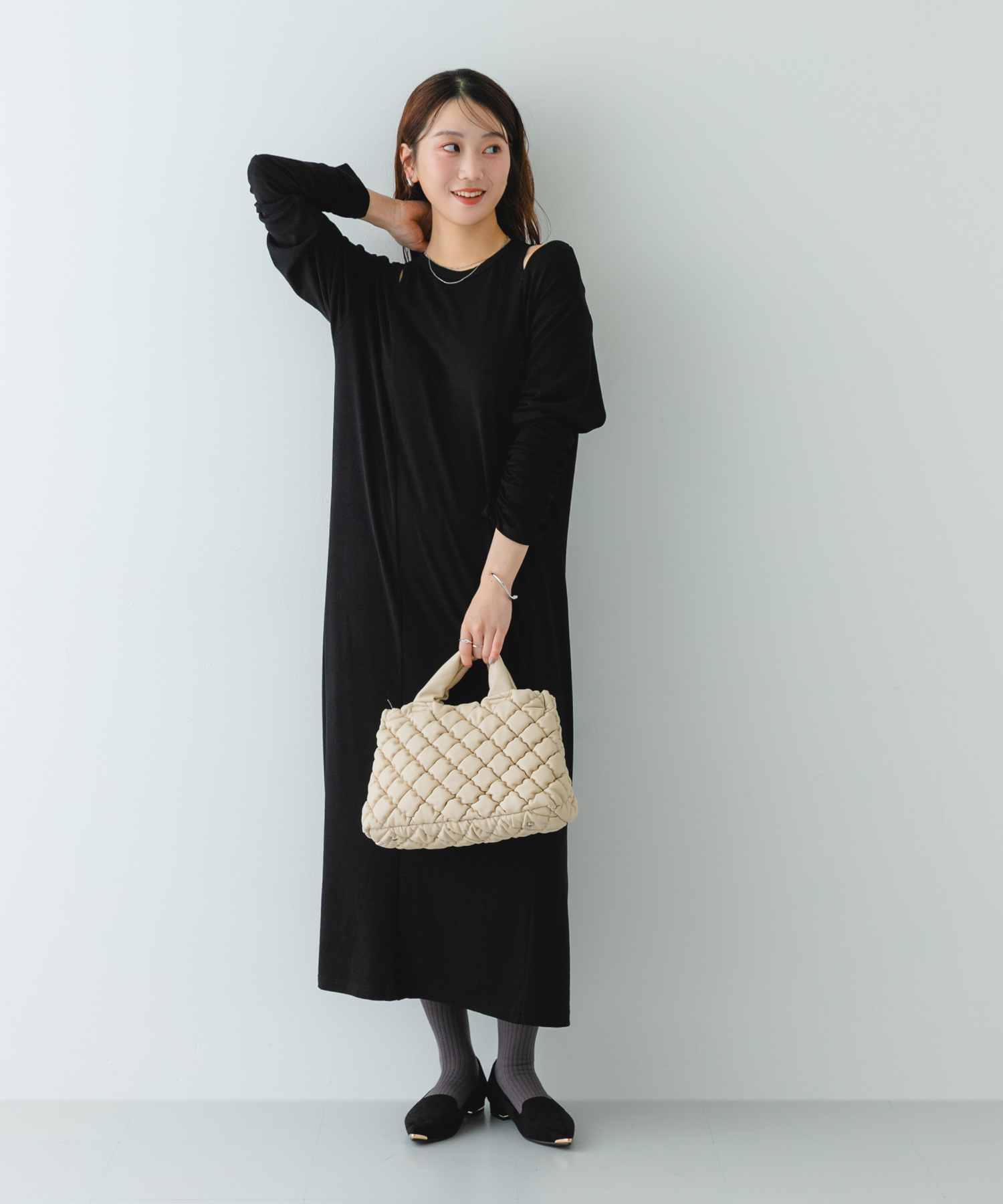 テープショルダーキルティングミニバッグ OFF one