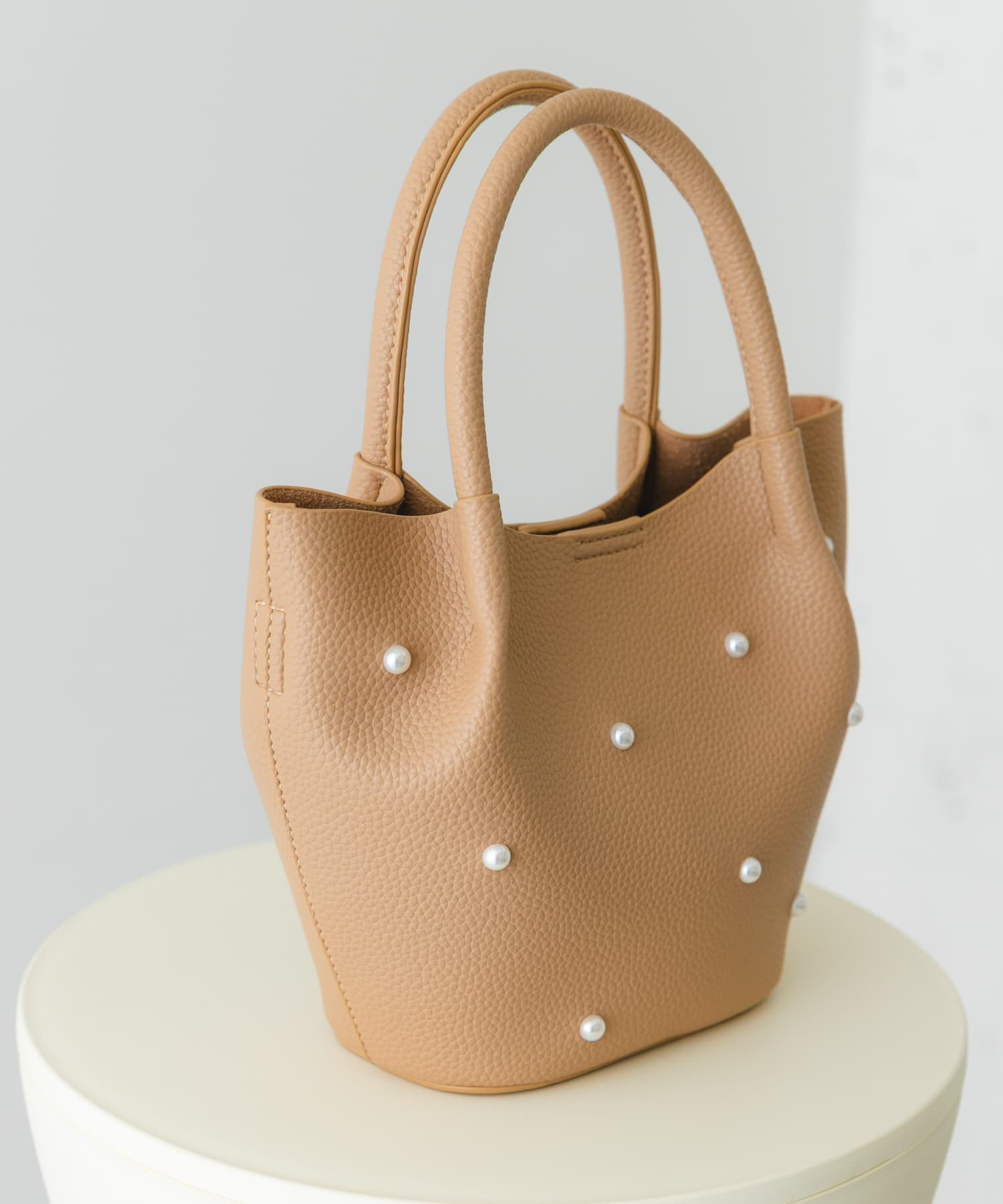 インバッグ付ミニパールバッグ BEIGE one