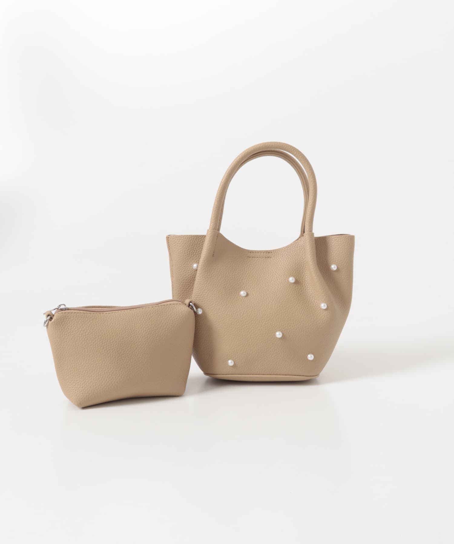 インバッグ付ミニパールバッグ BEIGE one