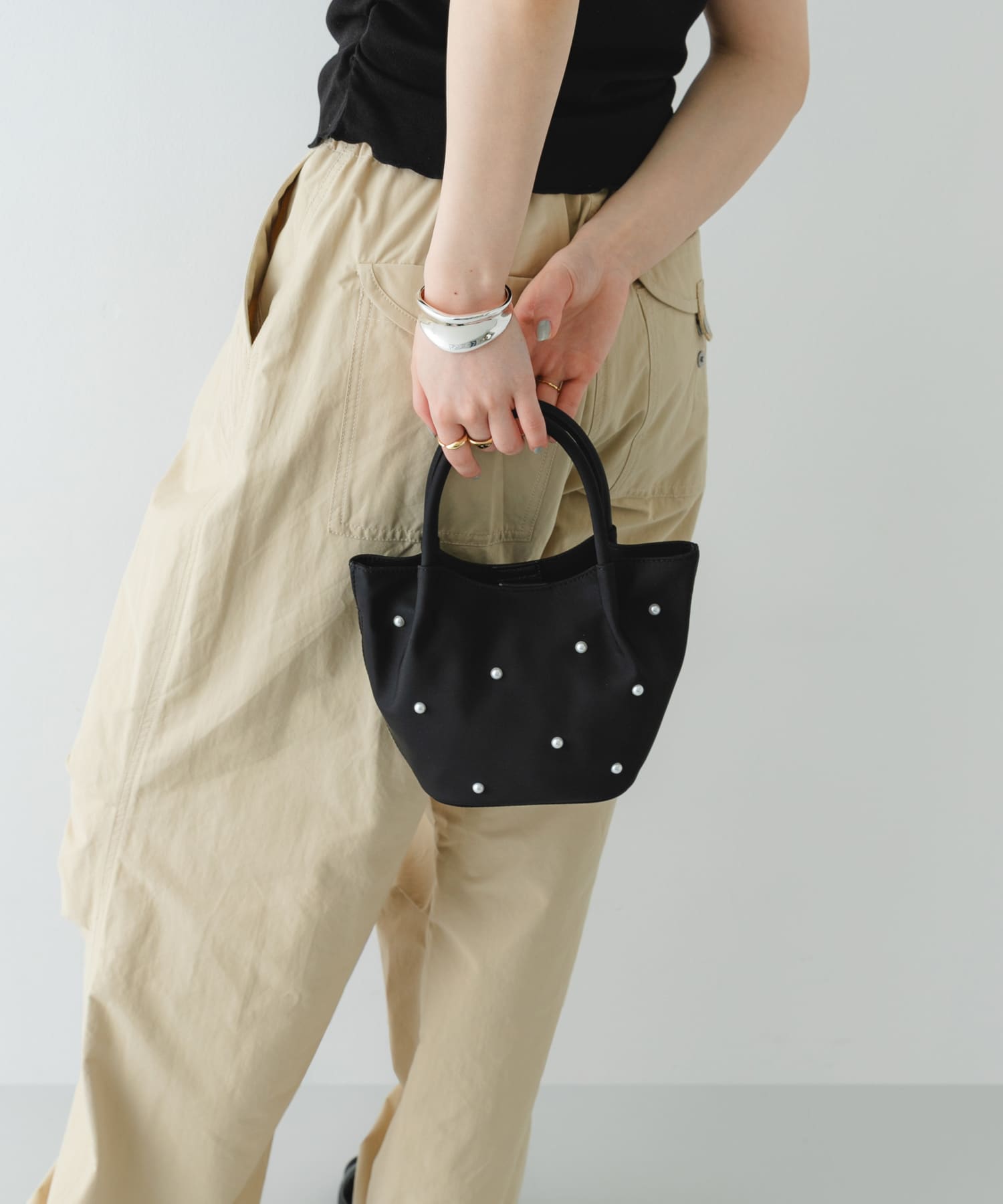 インバッグ付ミニパールバッグ BLACK/Ny one