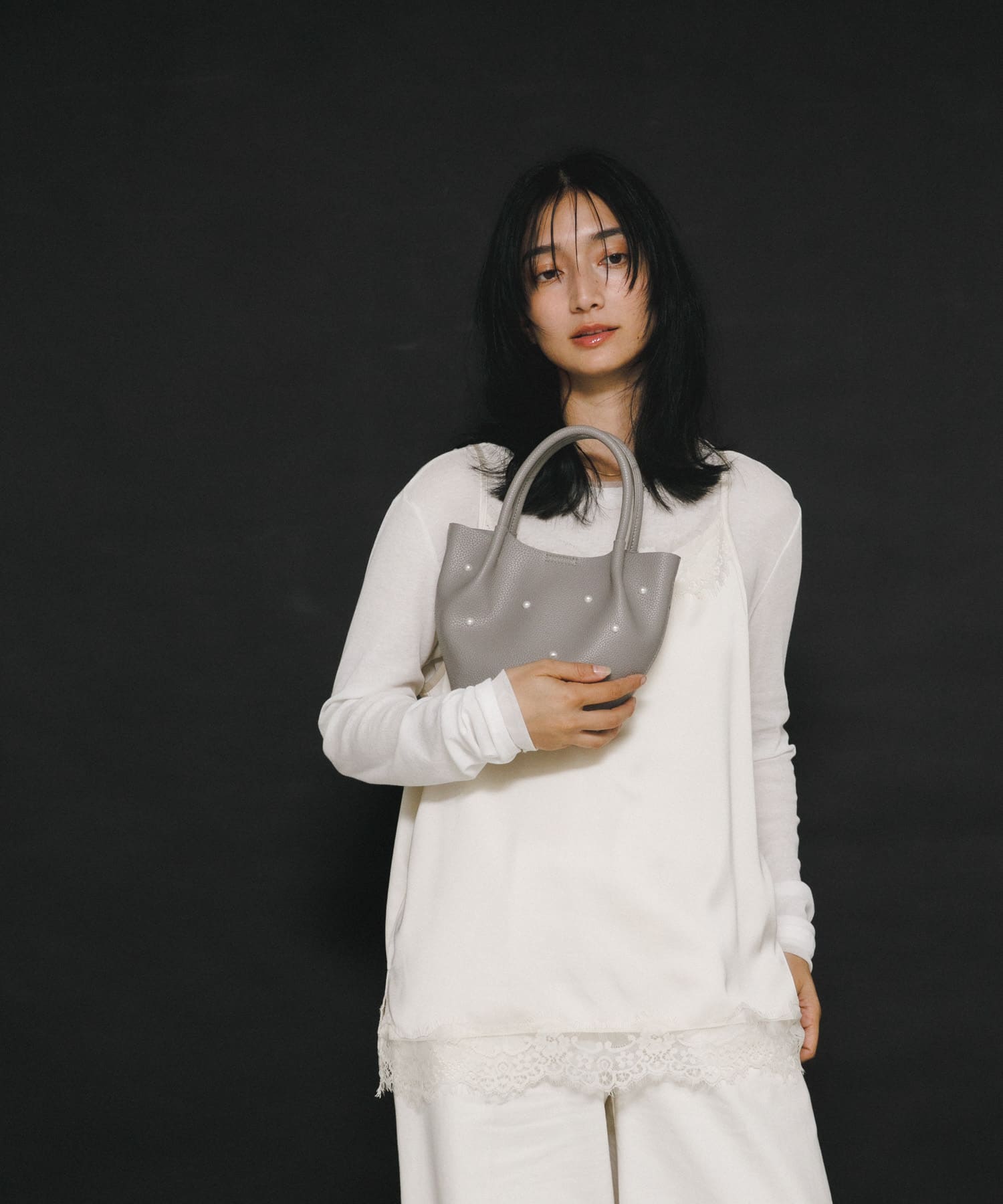 インバッグ付ミニパールバッグ GRAY one