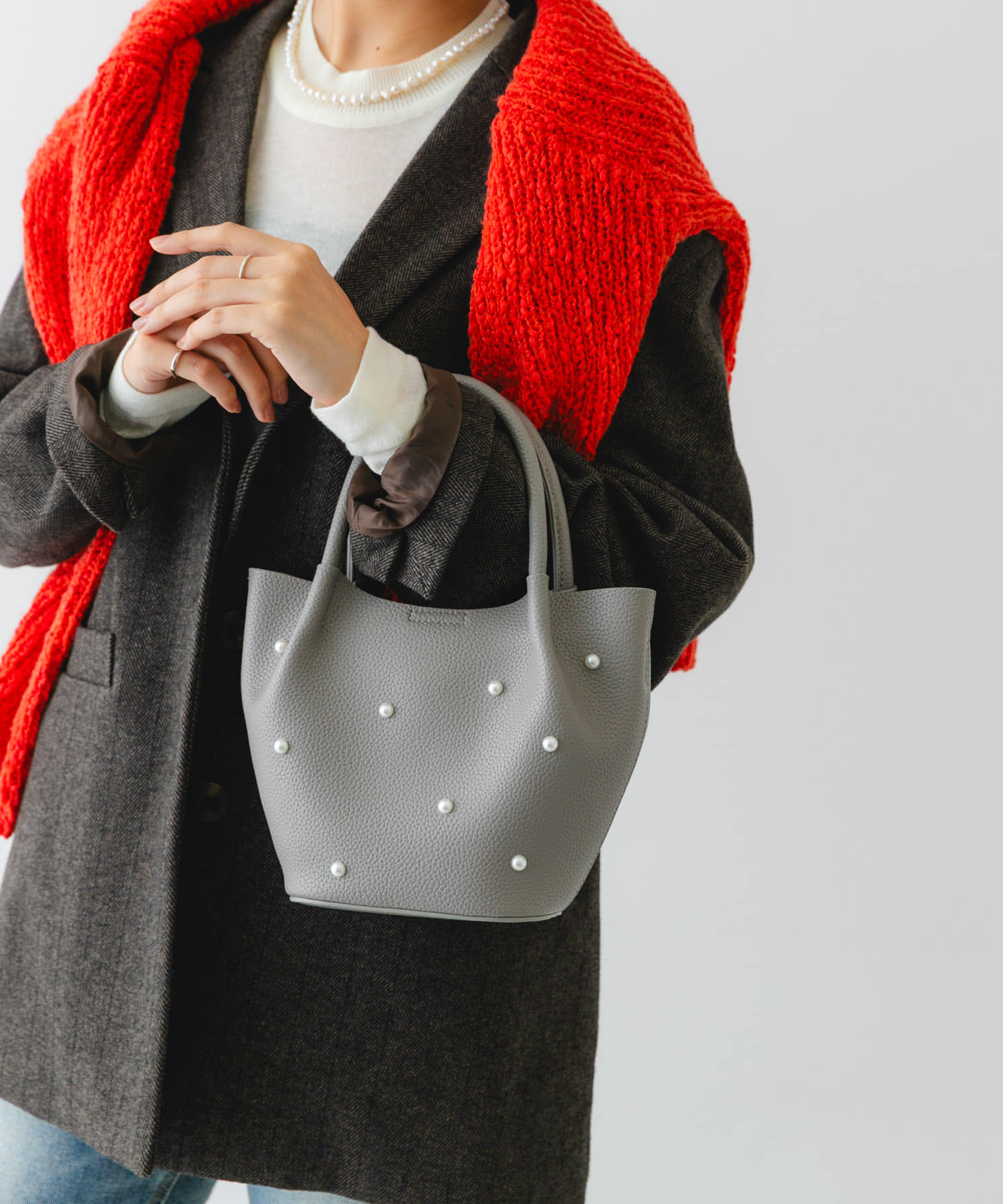 インバッグ付ミニパールバッグ GRAY one