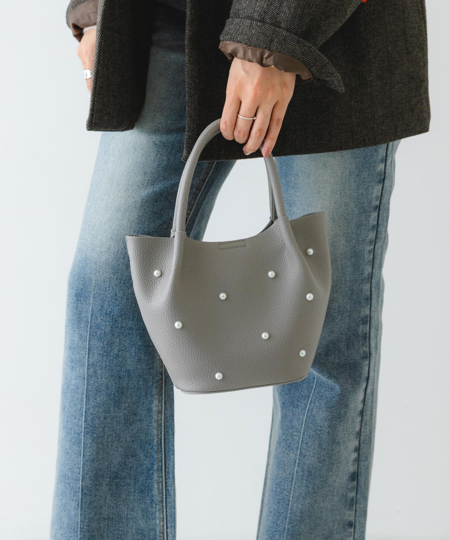 インバッグ付ミニパールバッグ GRAY one