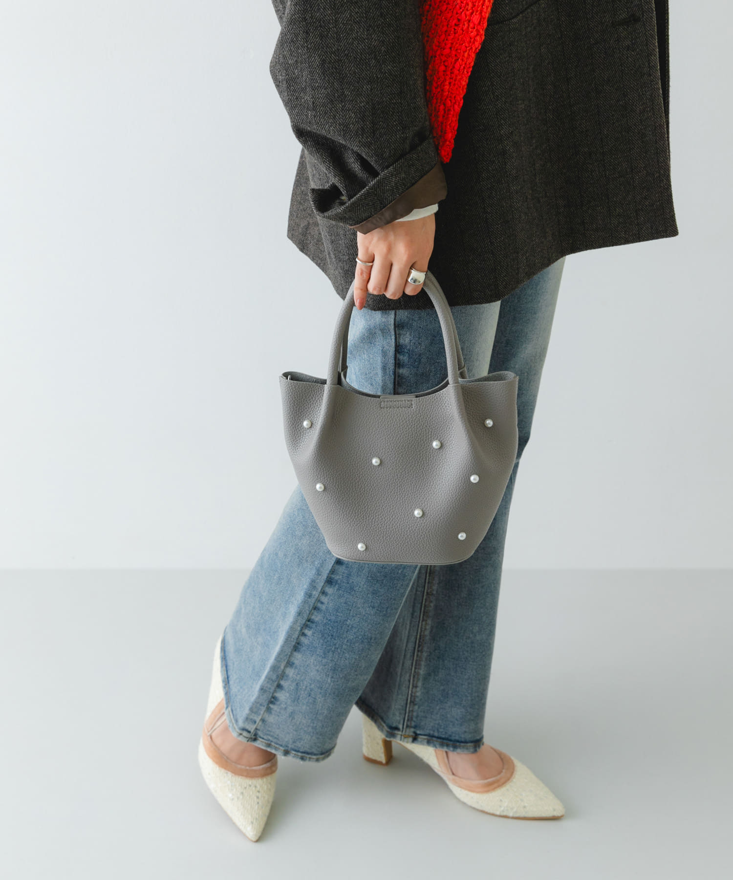 インバッグ付ミニパールバッグ GRAY one