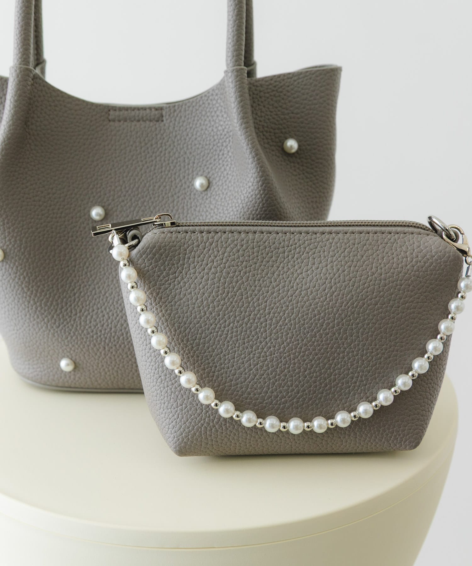 インバッグ付ミニパールバッグ GRAY one