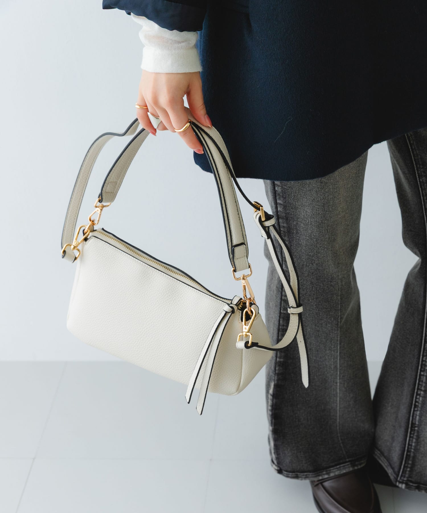 ななめ2WAYショルダーバッグ WHITE One