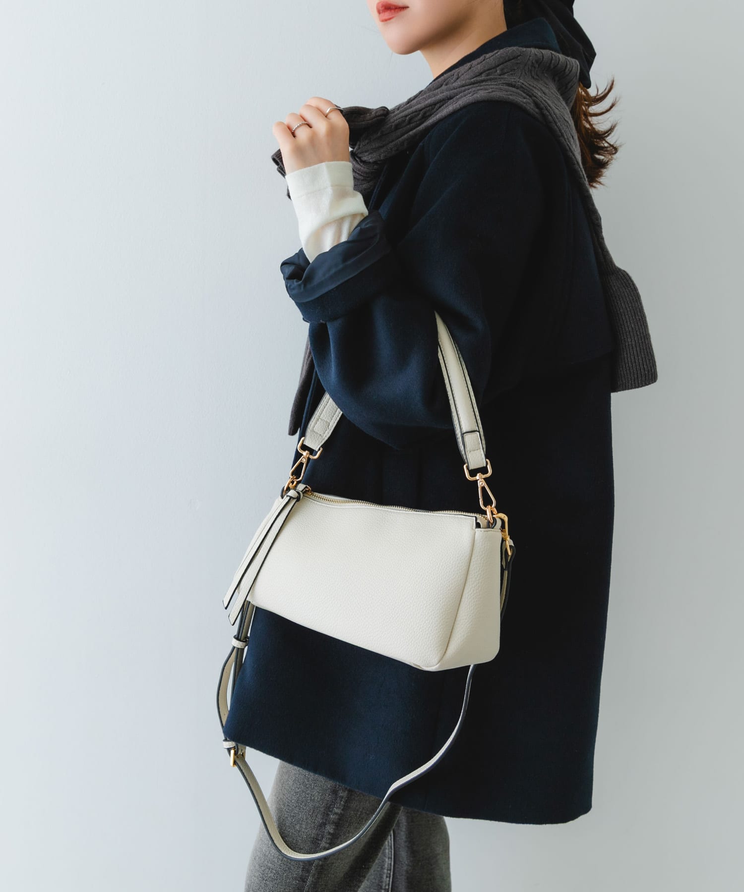 ななめ2WAYショルダーバッグ WHITE One