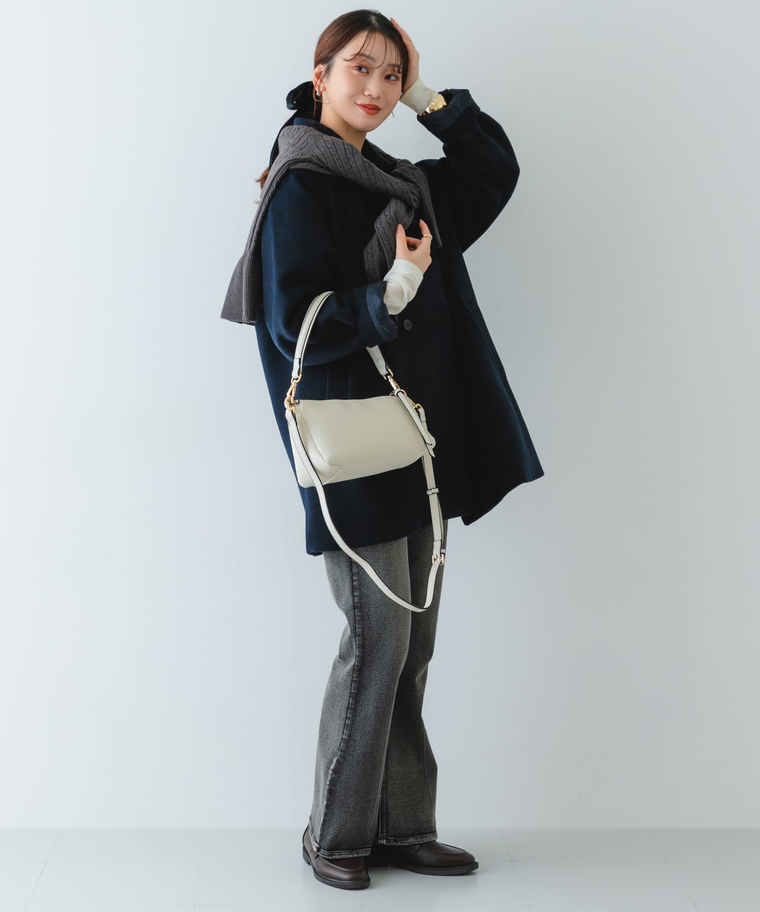 ななめ2WAYショルダーバッグ WHITE One