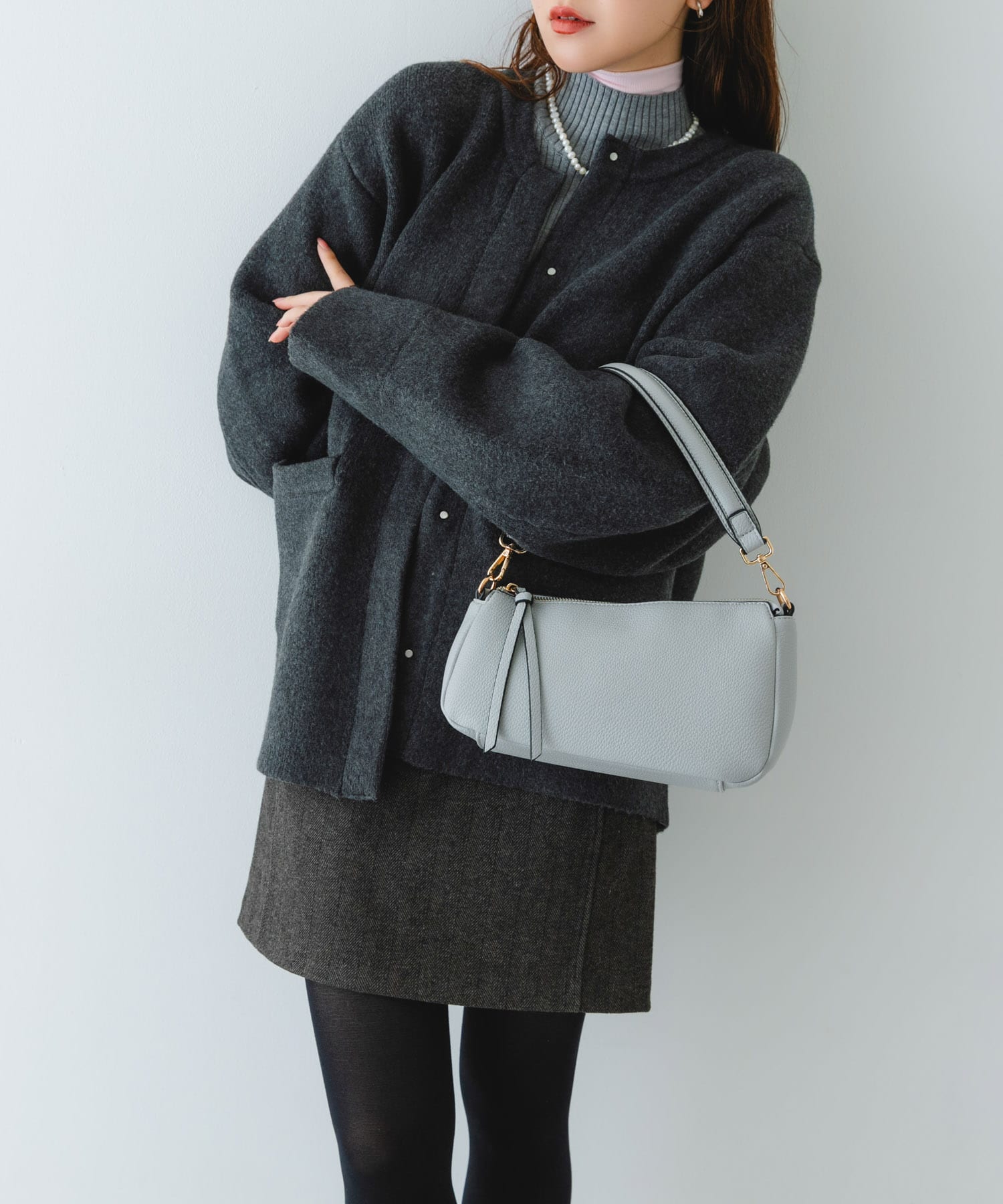 ななめ2WAYショルダーバッグ GRAY One