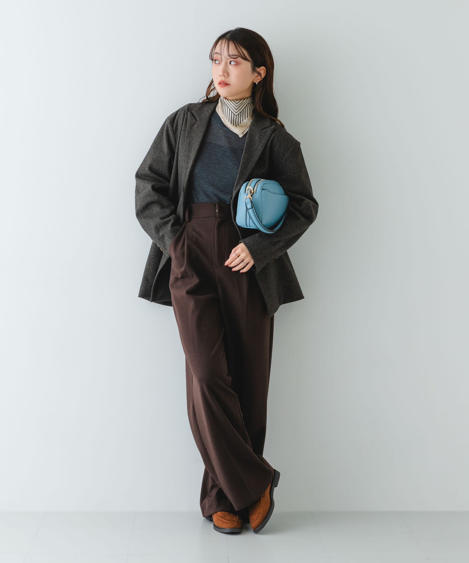 フロントポケットショルダーバッグ BLUE One