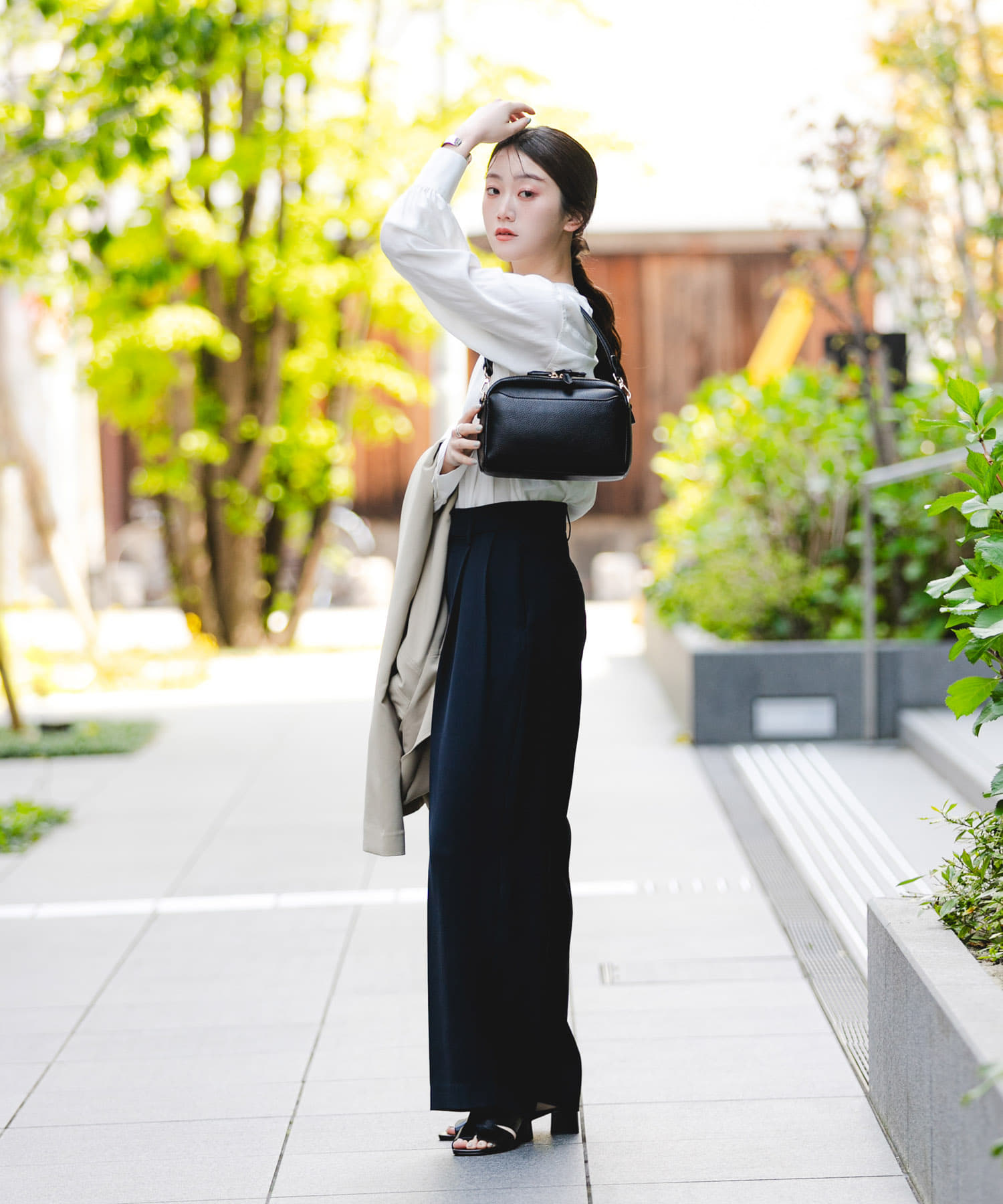 フロントポケットショルダーバッグ BLACK One