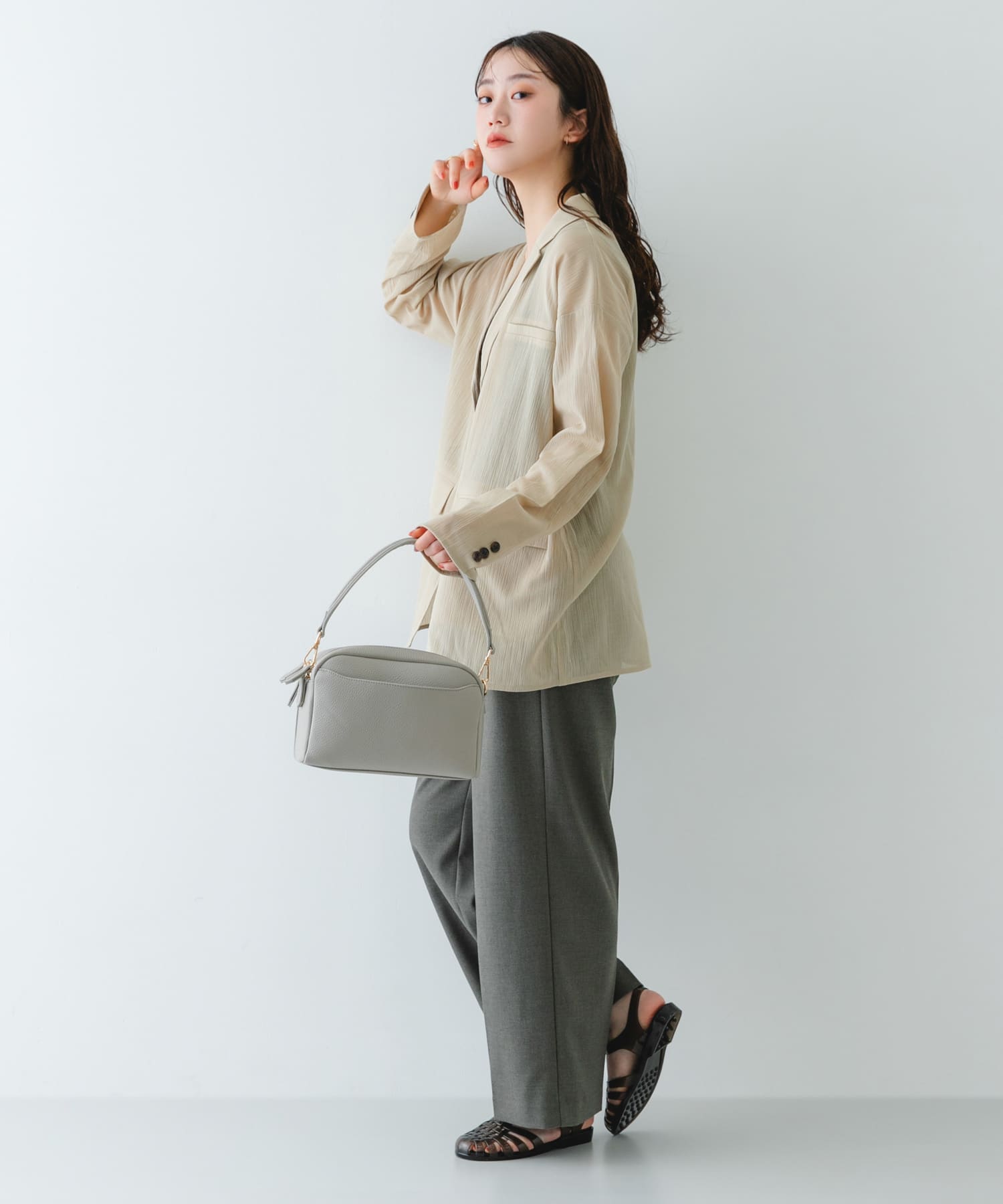 フロントポケットショルダーバッグ GRAY One
