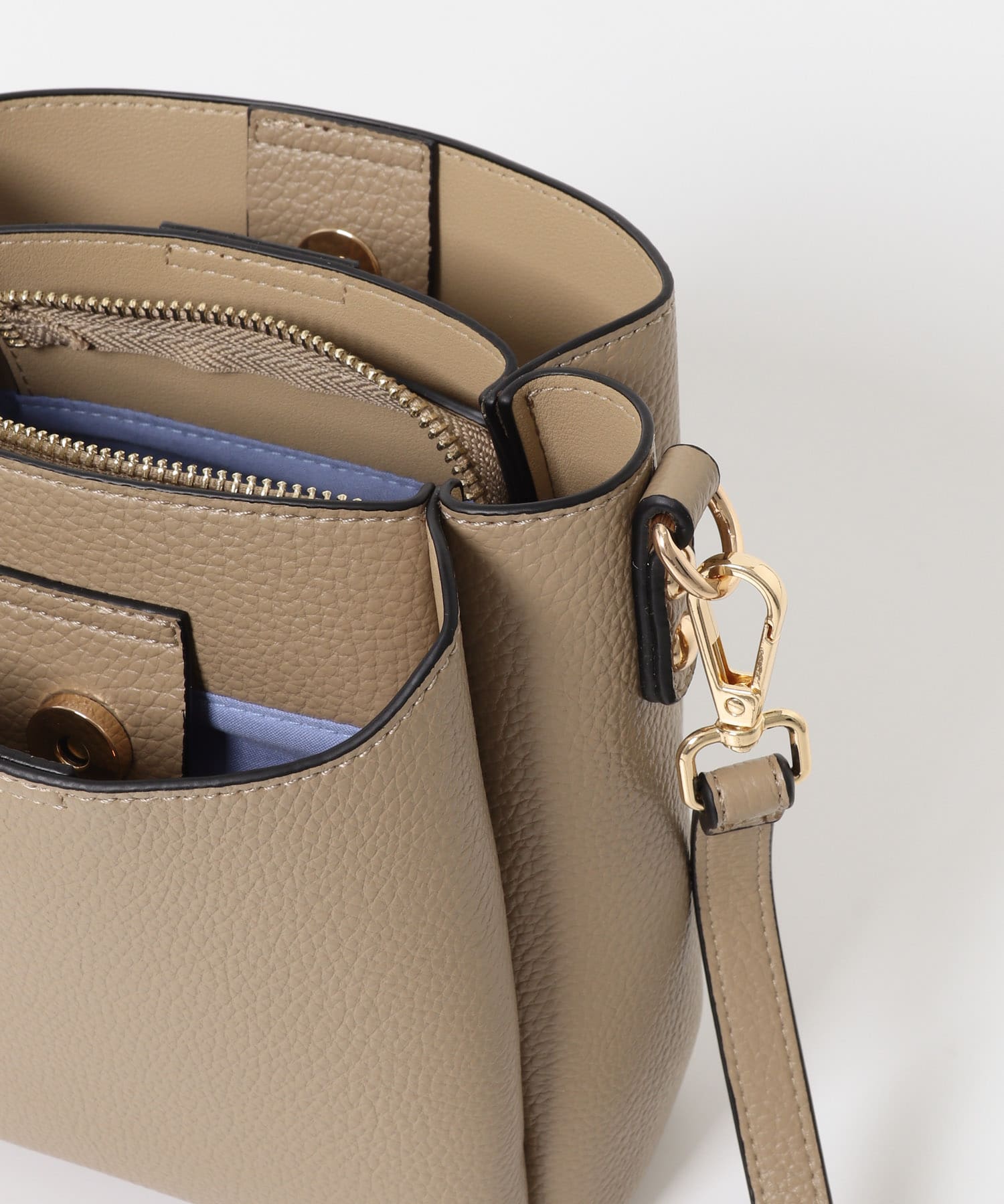 フロントポケットタテナガショルダーバッグ BEIGE One