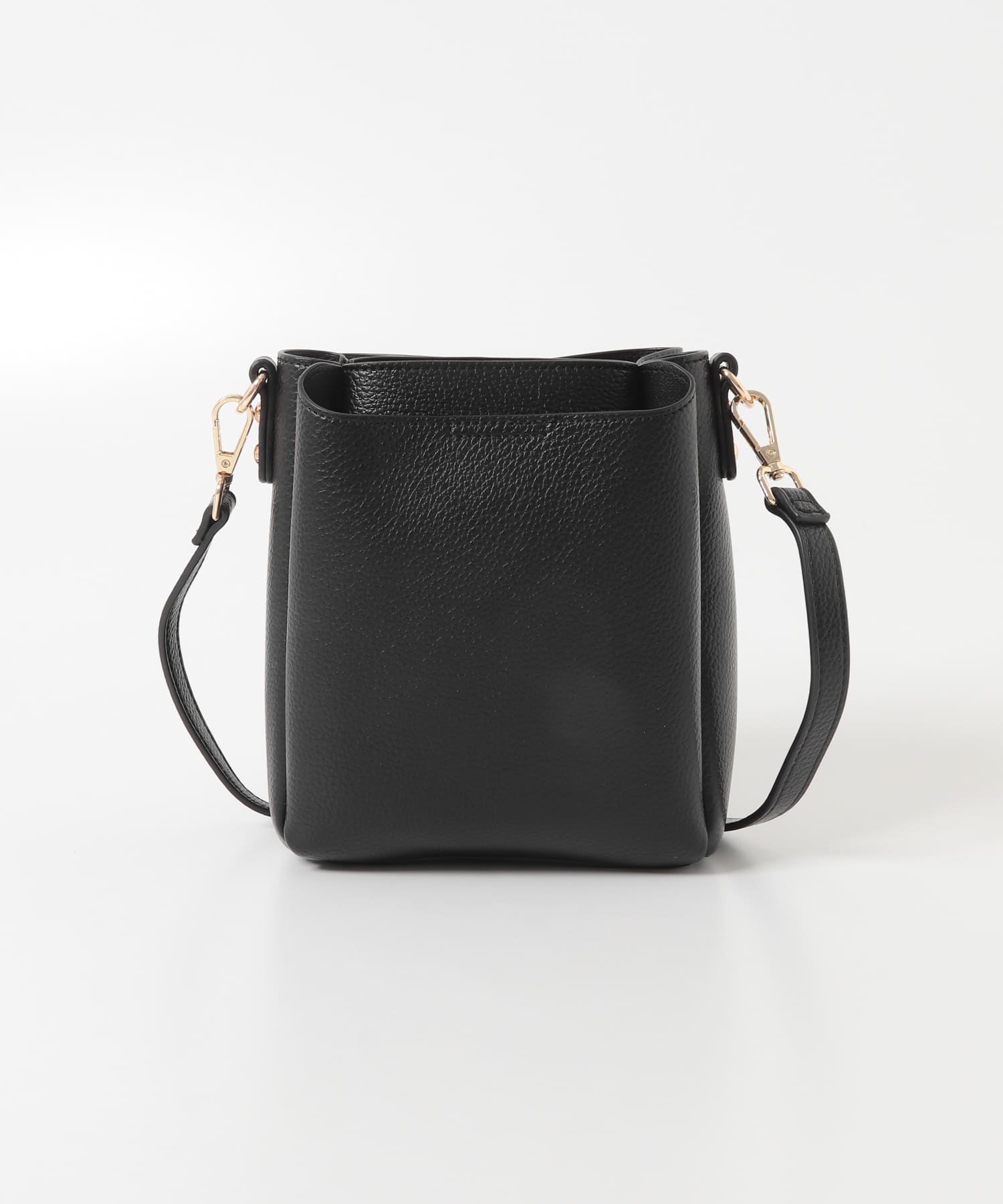 フロントポケットタテナガショルダーバッグ BLACK One