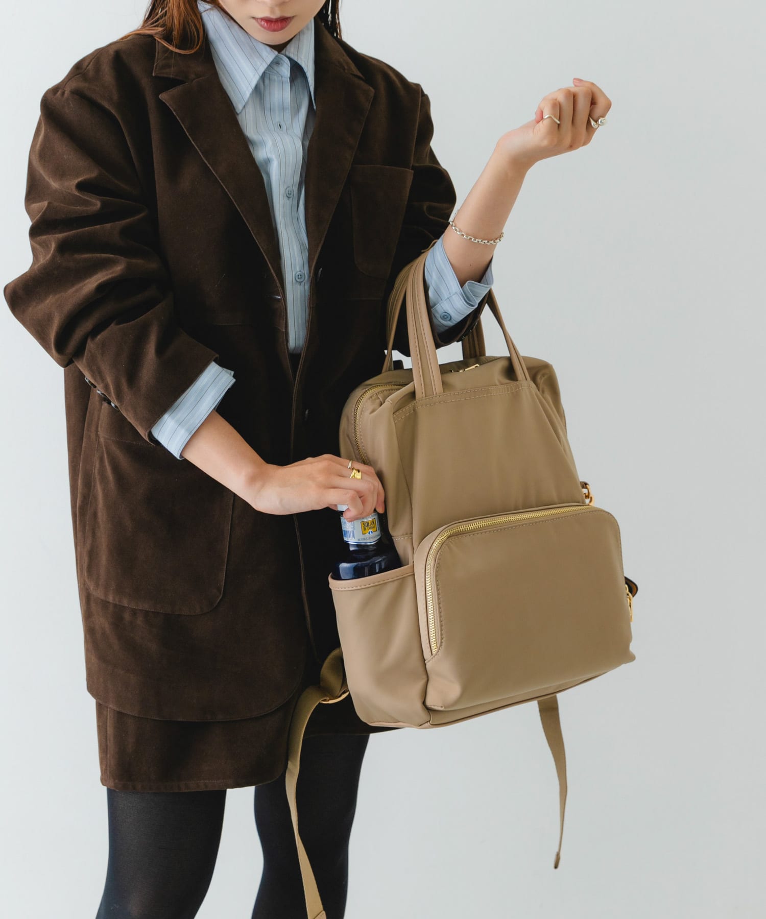 10ポケット撥水リュック GREIGE One